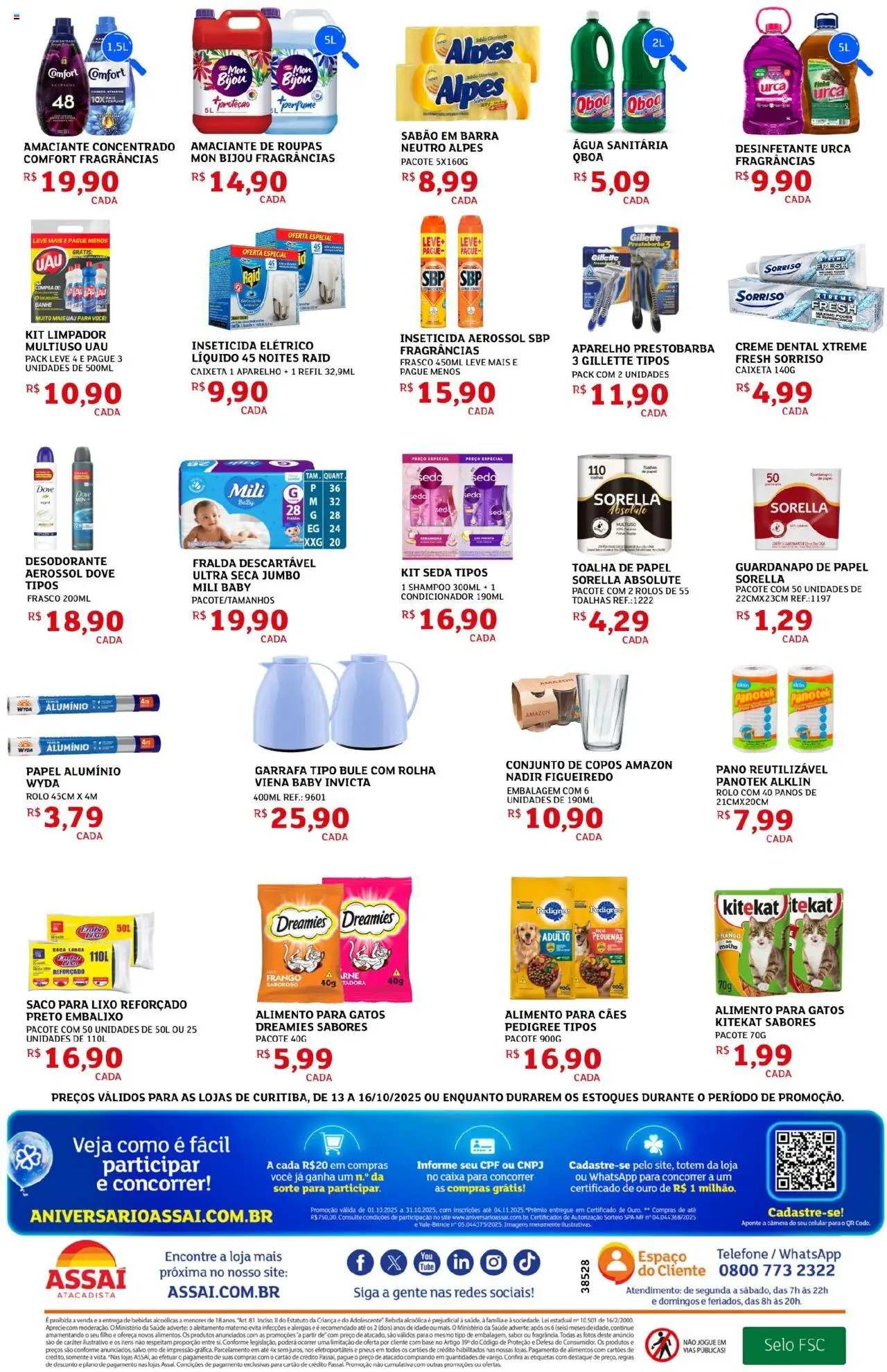 Assaí Atacadista Folheto - válido de 13.10.2025 | Página: 4 | Produtos: Saco para lixo, Sabão, Base, Roupas