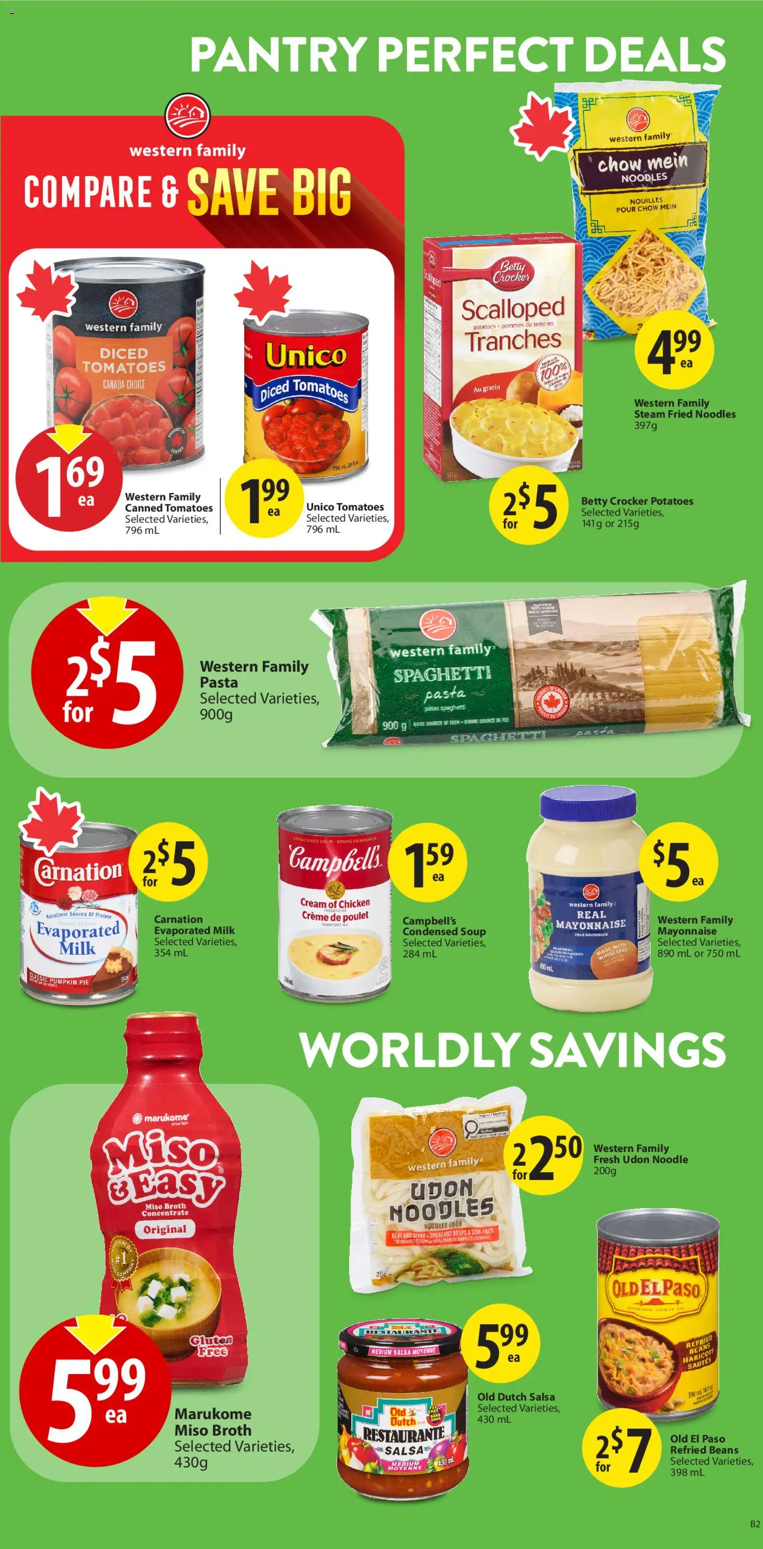 Save on foods flyer valid from 15.01.2026 | Page: 17 | Products: Noodles, Milk, Pumpkin, Tomatoes