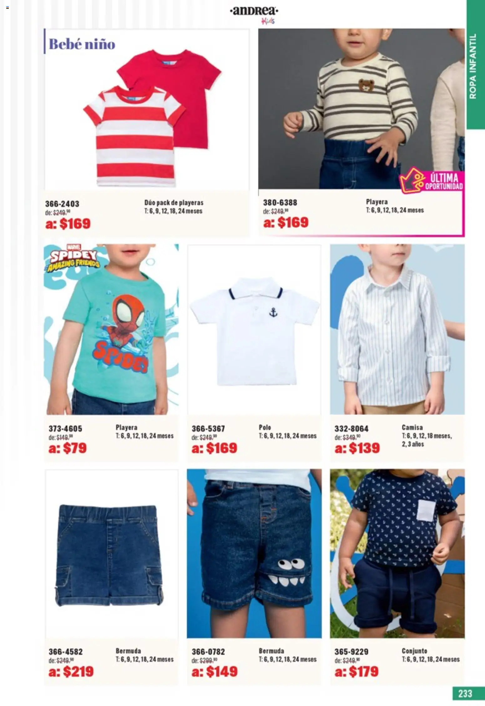 Nuevas ofertas de Andrea válidas en toda la República Mexicana desde el 05.04.2026. ¡Encuentra las mejores ofertas en Andrea catálogo Outlet! | Página: 233 | Productos: Ropa, Playera, Conjunto, Bermuda