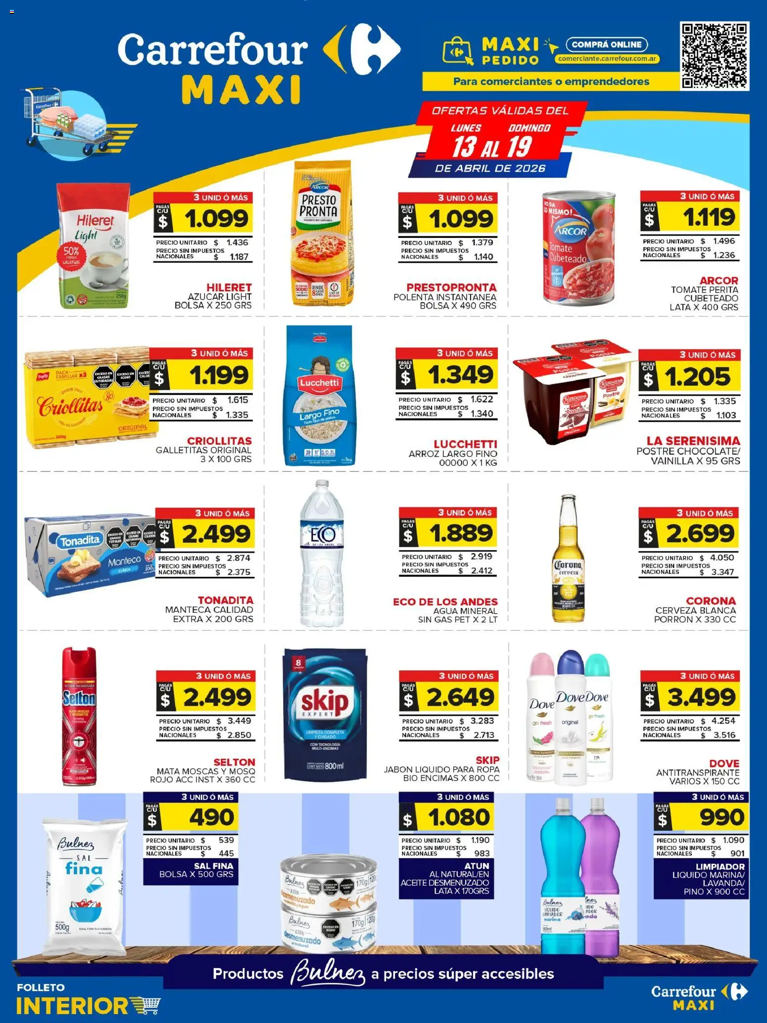 Carrefour Maxi catálogo │ válido desde el 13.04.2026 | Página: 1 | Productos: Bolsa, Aceite, Agua, Arroz