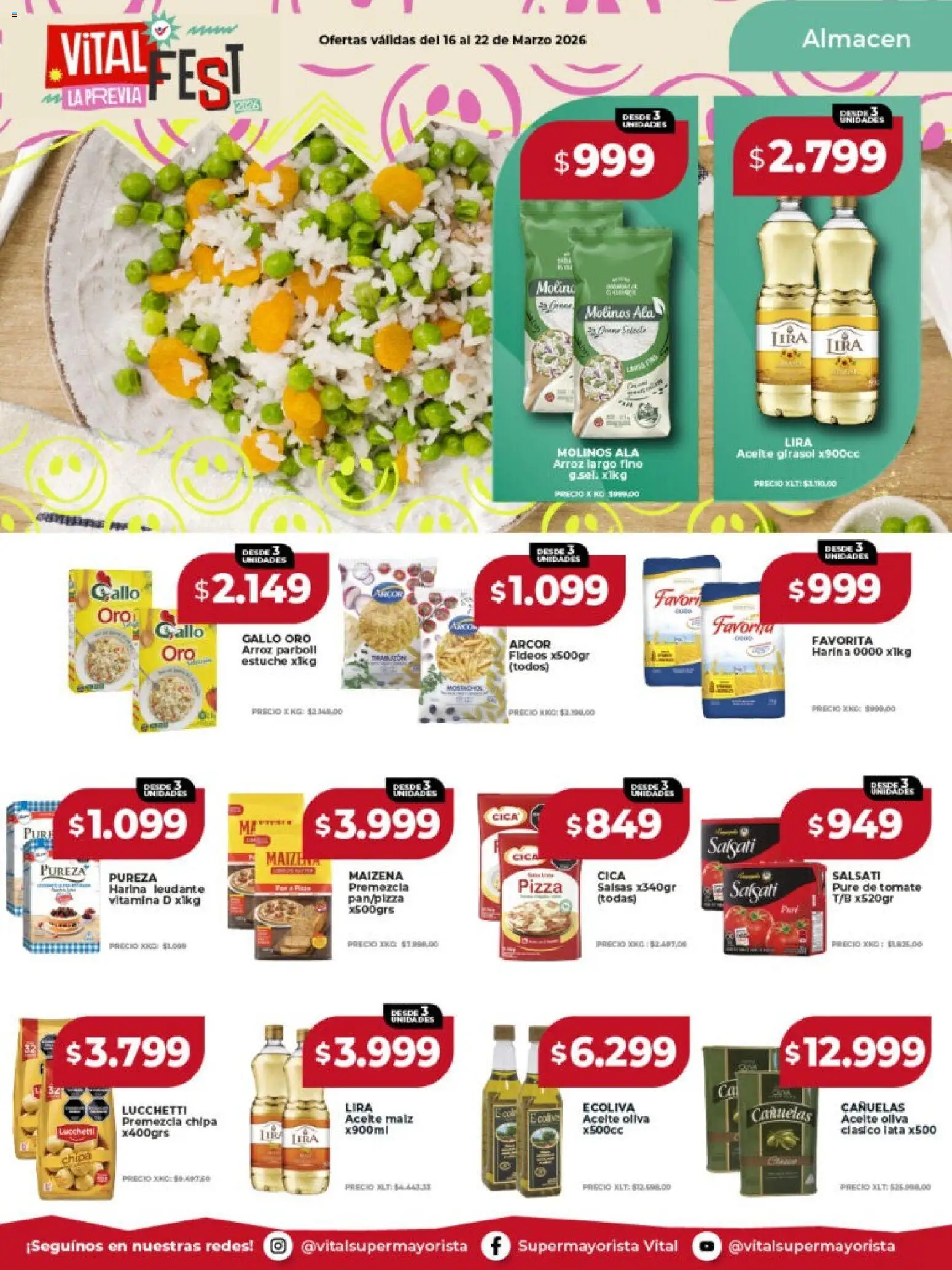 Vital - Ofertas - Laferrere  │ válido desde el 16.03.2026 | Página: 10 | Productos: Harina, Pure de Tomate, Estuche, Fideos