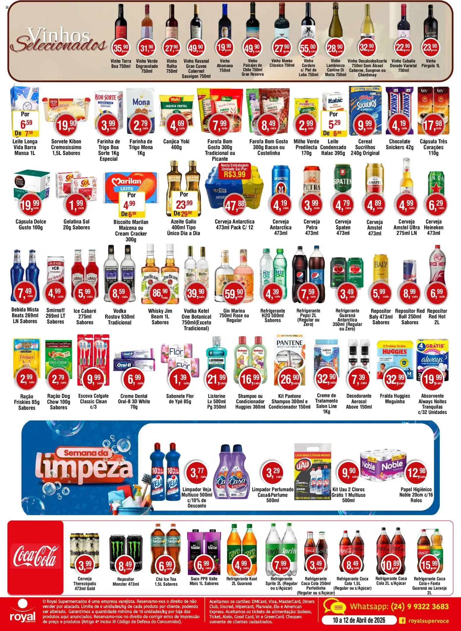 Royal Supermercados Folheto - válido de 10.04.2026 | Página: 2 | Produtos: Desodorante, Chocolate, Vinho, Vodka