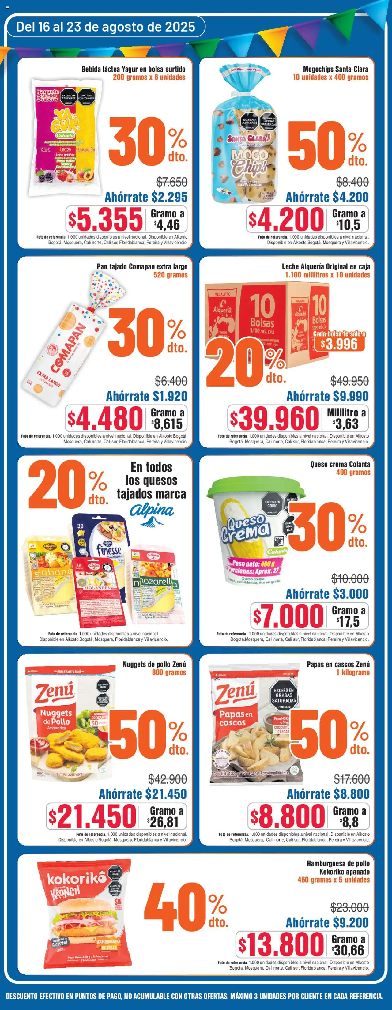 Alkosto revista - valida desde el 16.08.2025 | Página: 2 | Productos: Té, Pollo, Horno de pan, Pan