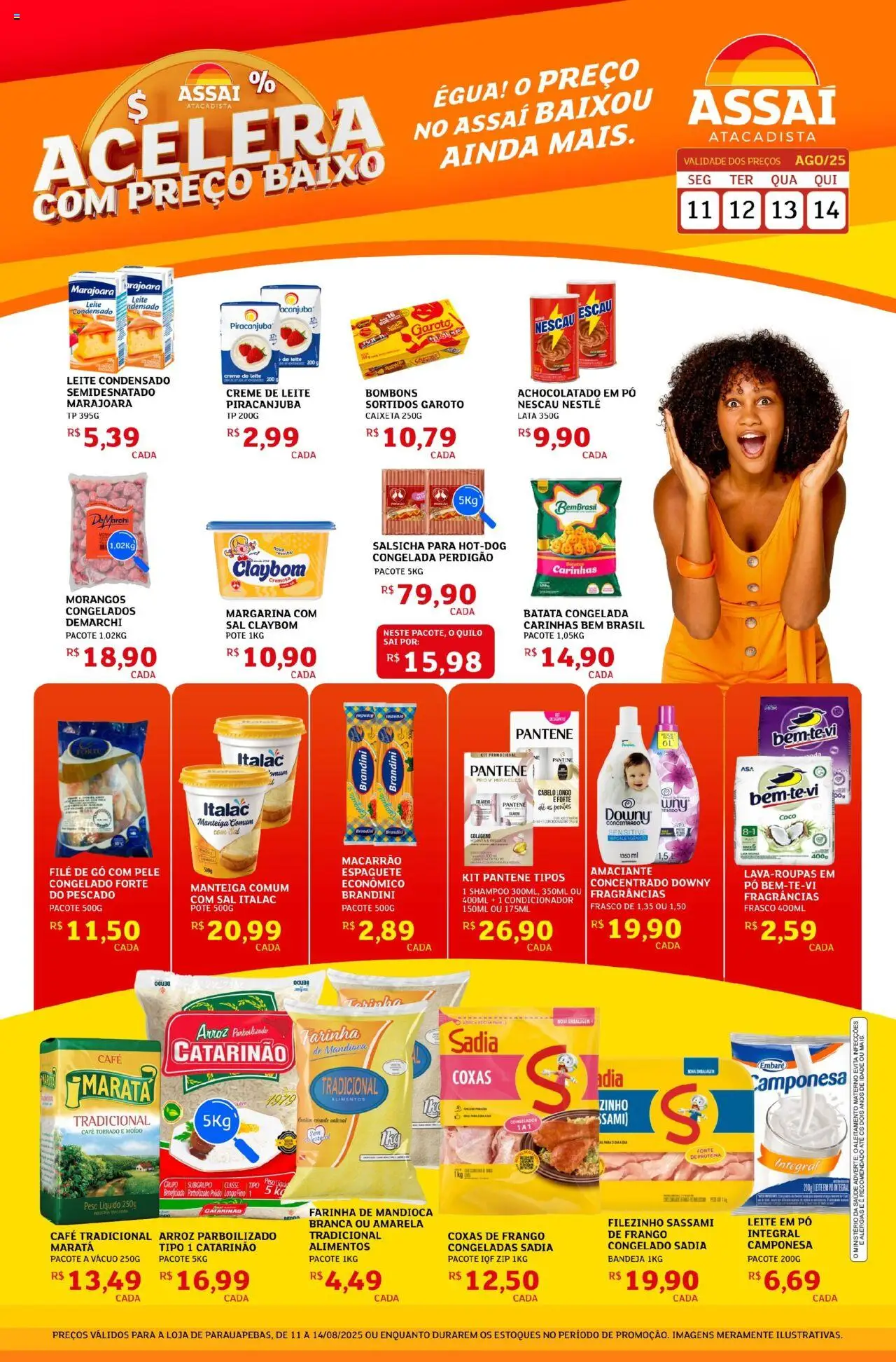 Assaí Atacadista Folheto - válido de 11.08.2025 | Página: 1 | Produtos: Nescau, Macarrão, Sal, Margarina