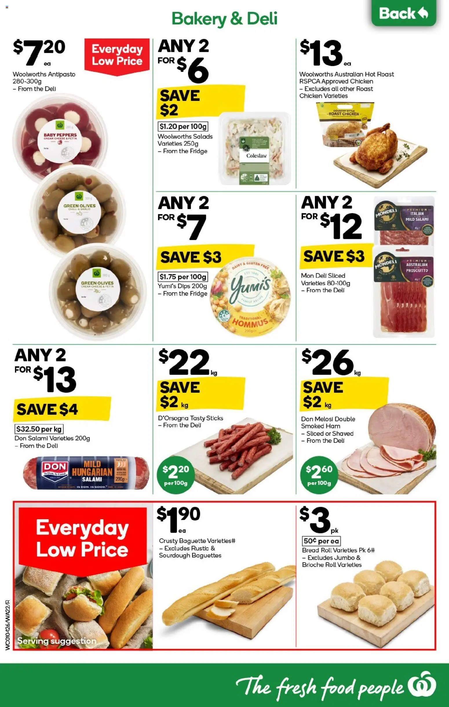 Woolworths catalogue - valid from 01.04.2026 | Page: 22 | Products: Ham, Olives, Cream, Fridge
