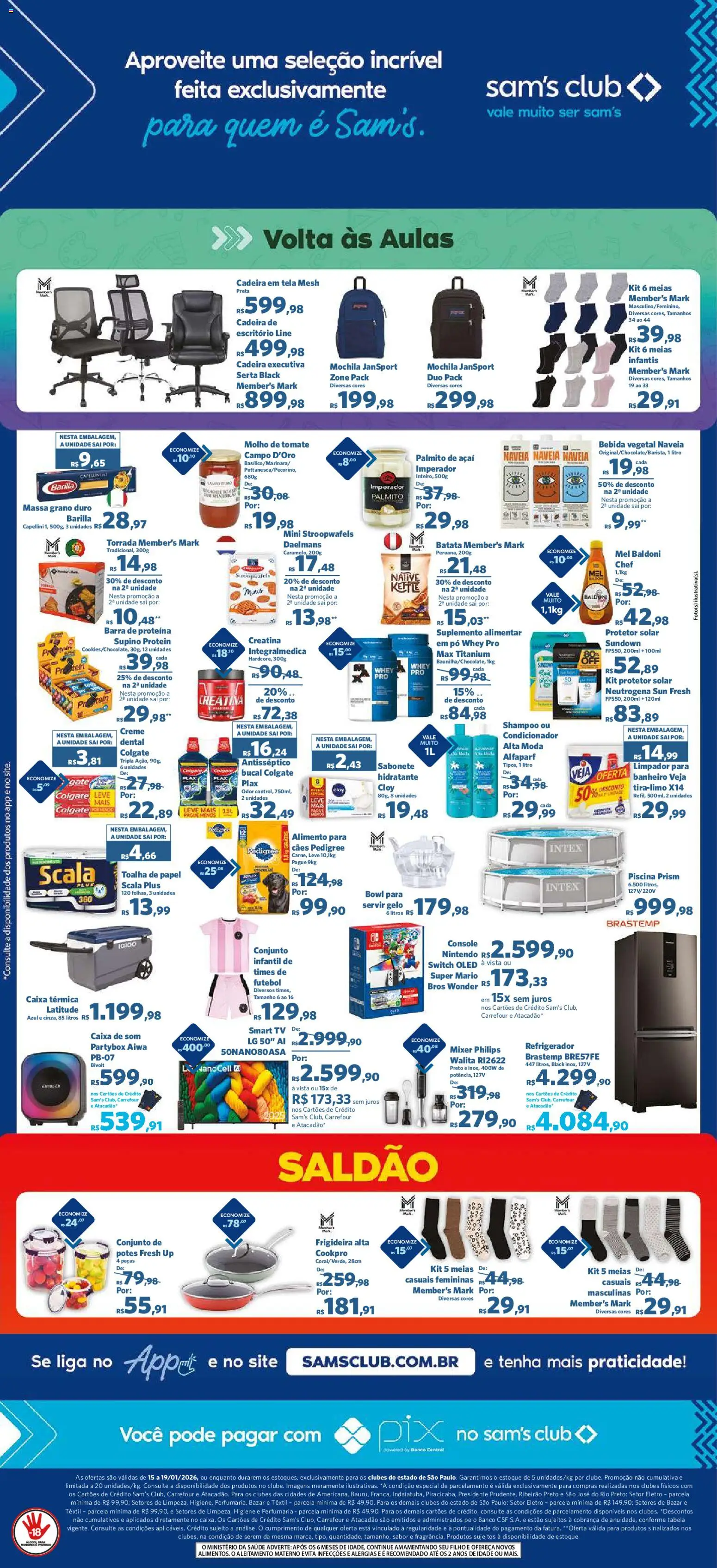 Sam's Club Folheto - válido de 15.01.2026 | Página: 2 | Produtos: Caixa de som, smart TV, Caixa térmica, Açaí