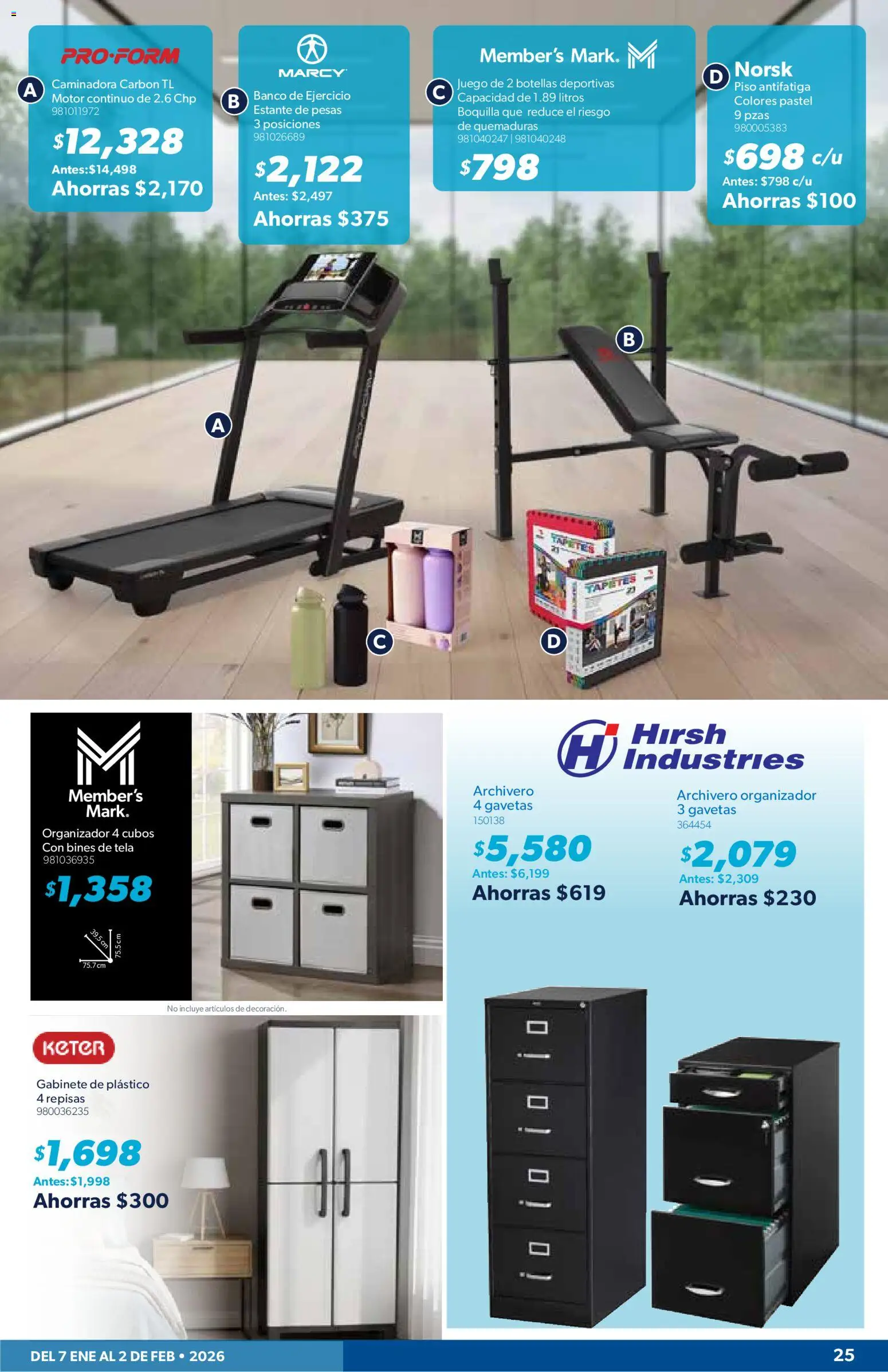 Nuevas ofertas de Sam's Club válidas en toda la República Mexicana desde el 07.01.2026. ¡Encuentra las mejores ofertas en Sam's Club catálogo! | Página: 25 | Productos: Pesas, Estante, Pastel, Banco