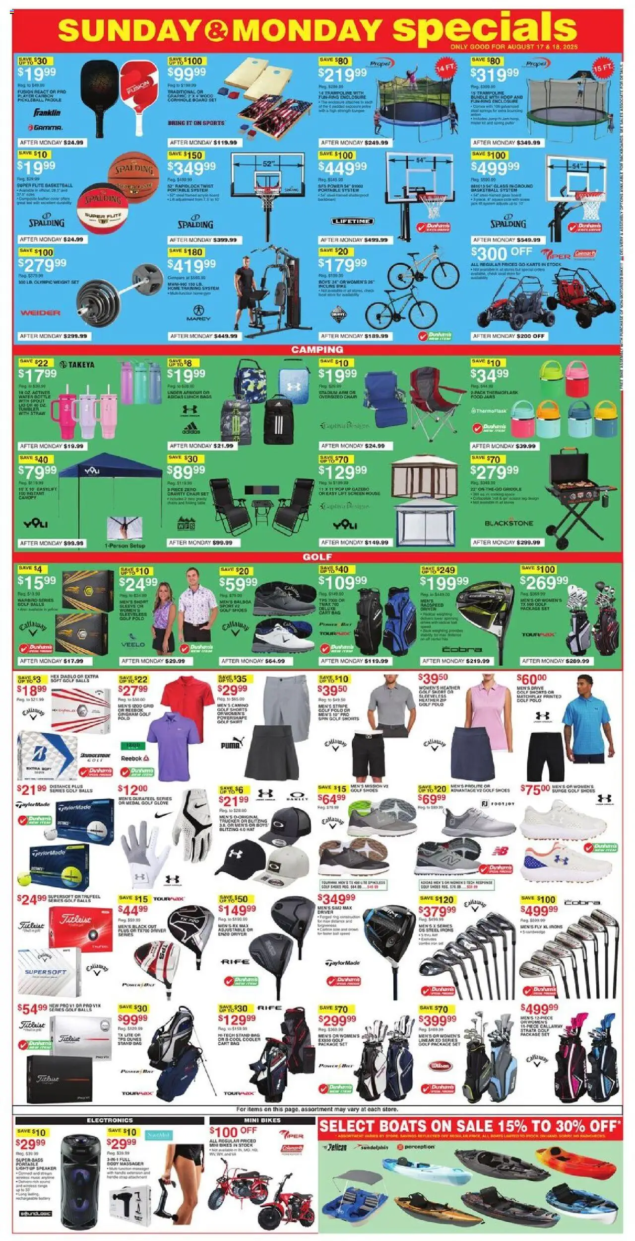 Dunham's Sports Weekly Ad - valid from 15.08.2025 | Page: 12 | Products: Water, Hat, Player, Speaker