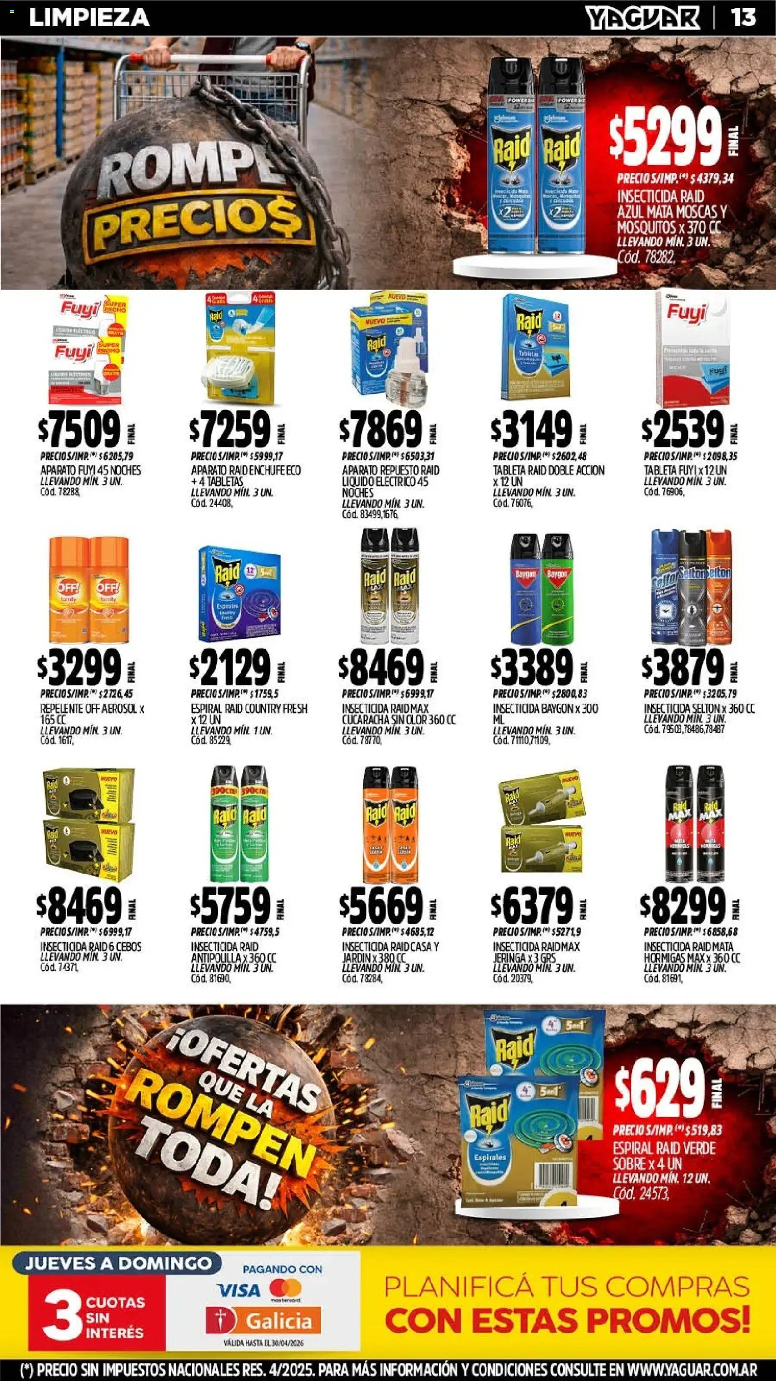 Yaguar - Oferta Semanal Trelew │ válido desde el 13.04.2026 | Página: 14 | Productos: Mata moscas, Tableta, Repelente, Sobre
