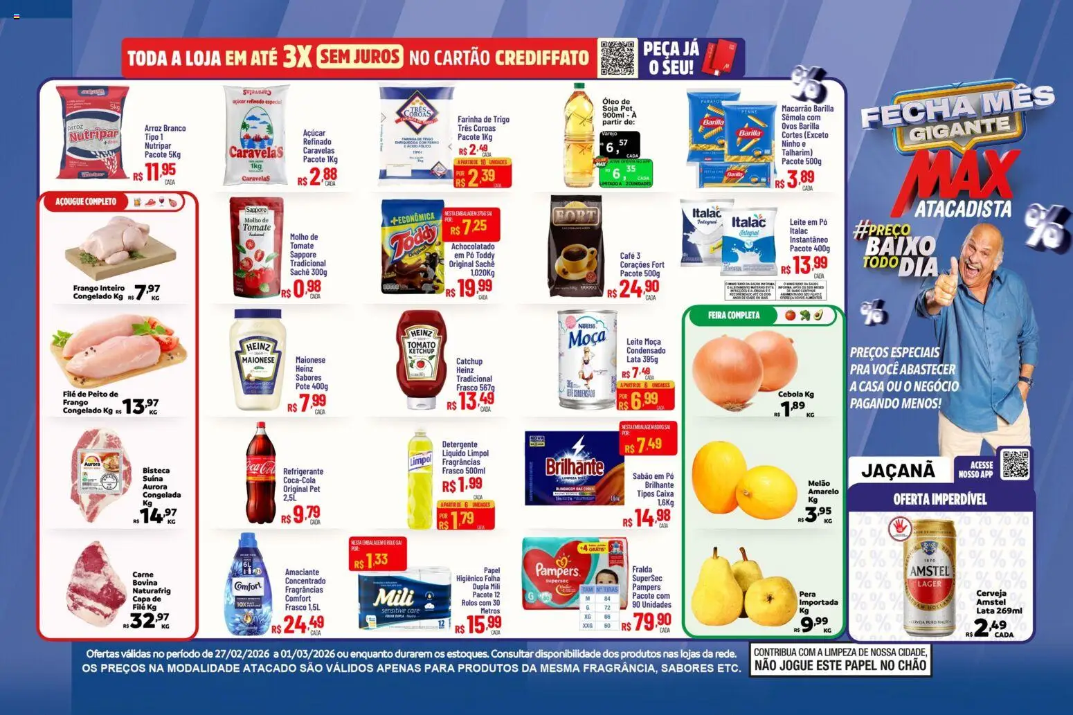 Max Atacadista Folheto - válido de 27.02.2026 | Página: 1 | Produtos: Detergente, Carne, Ketchup, Amaciante