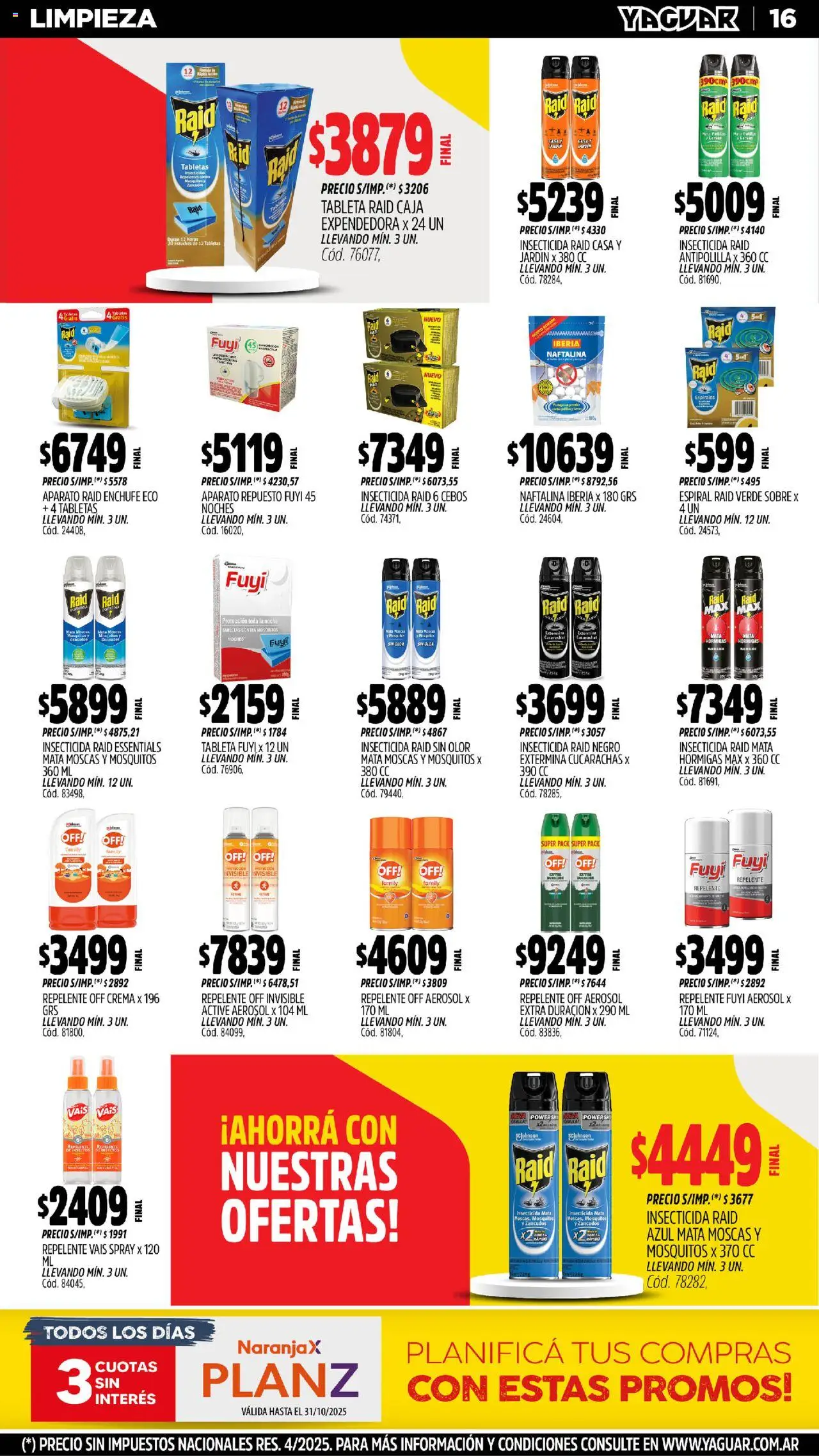 Yaguar - Trelew │ válido desde el 20.10.2025 | Página: 16 | Productos: Tableta, Repelente, Caja, Crema