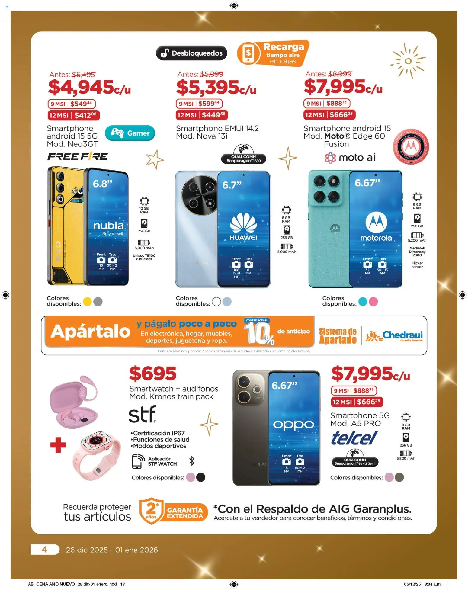 Nuevas ofertas de Chedraui válidas en toda la República Mexicana desde el 26.12.2025. ¡Encuentra las mejores ofertas en Chedraui folleto Delicias de Año nuevo! | Página: 17 | Productos: Audífonos, Smartphone