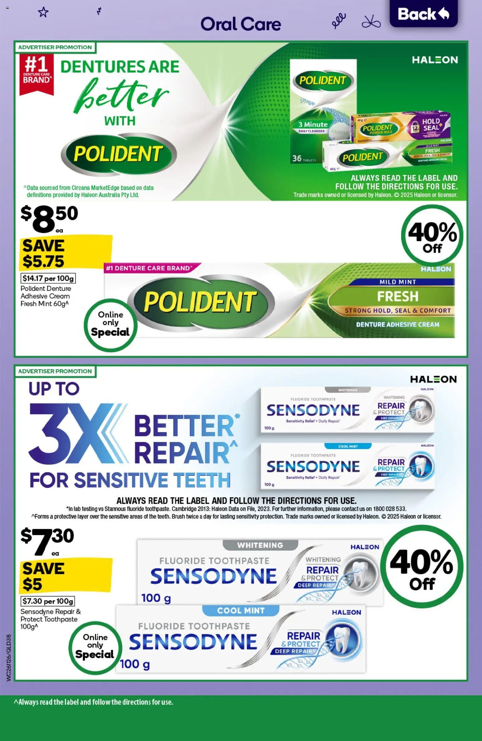 Woolworths catalogue - valid from 26.11.2025 | Page: 38 | Products: Toothpaste, Cream, Sensitive teeth, Tablets