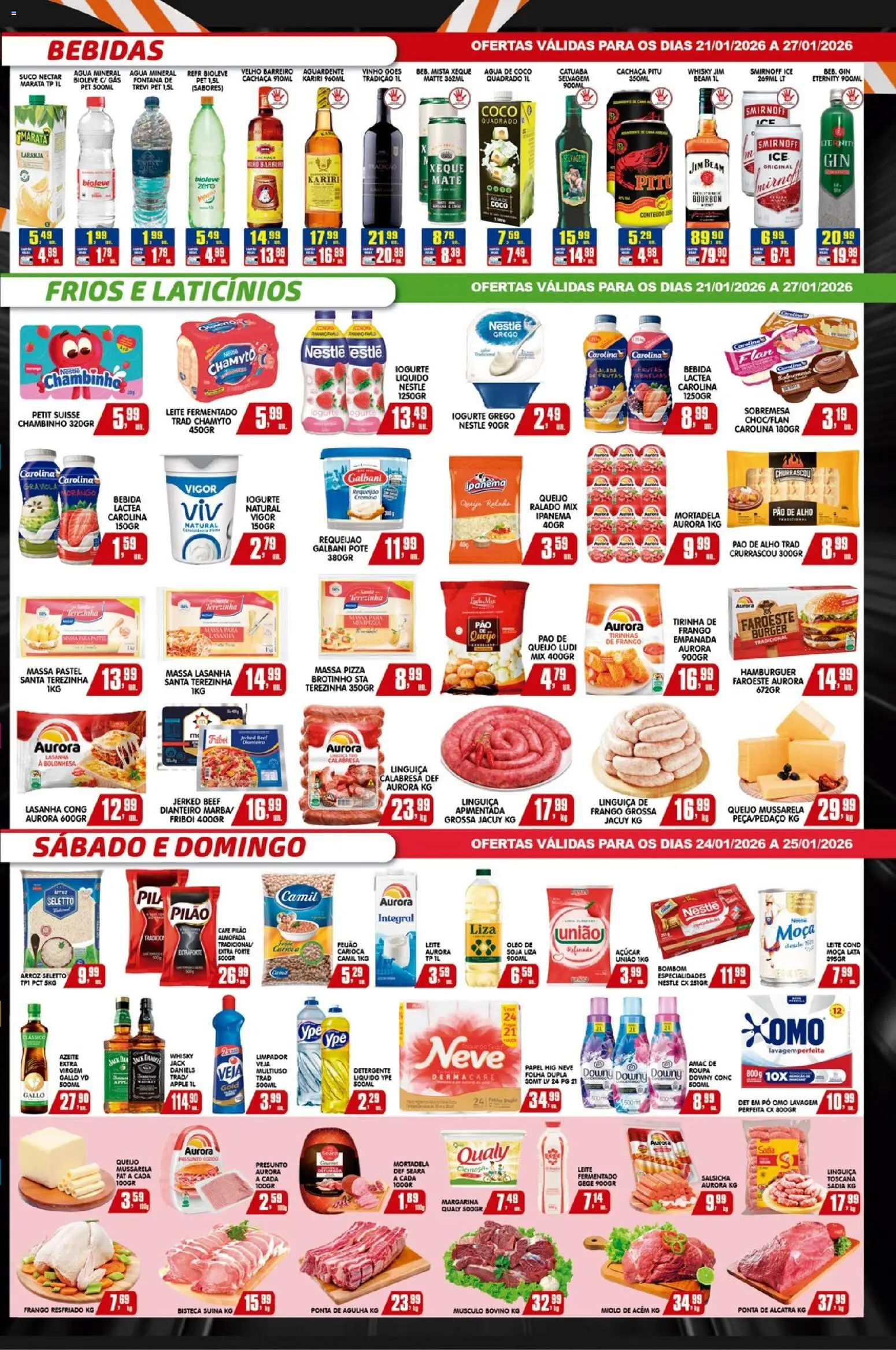 Higa's Supermercado Folheto - válido de 21.01.2026 | Página: 3 | Produtos: Detergente, Açúcar, Bombom, Mussarela