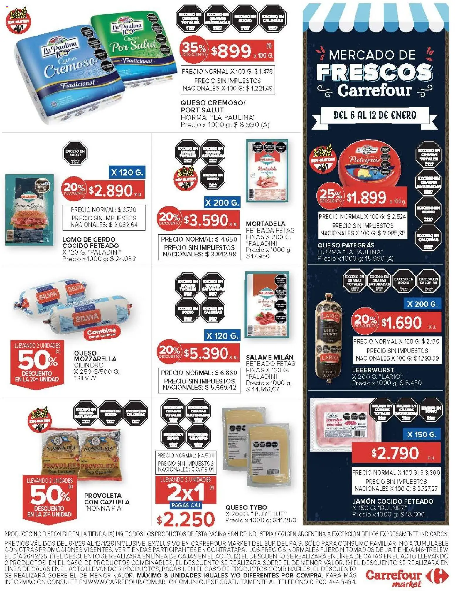 Carrefour ofertas │ válido desde el 06.01.2026 | Página: 52 | Productos: Caso, Sobre, Queso, Cerdo