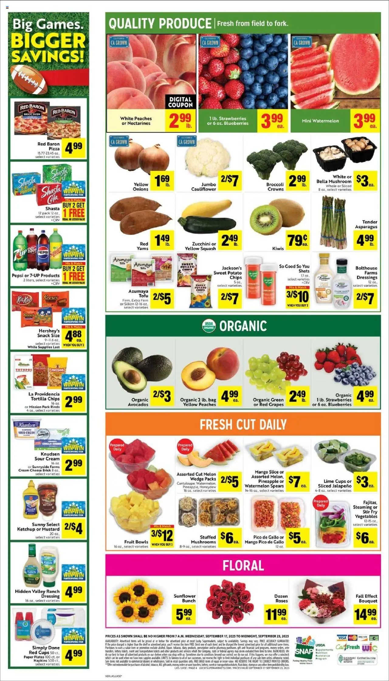 Lucky Supermarkets Weekly Ad - valid from 17.09.2025 | Page: 4 | Products: Broccoli, Grapes, Bag, Oven