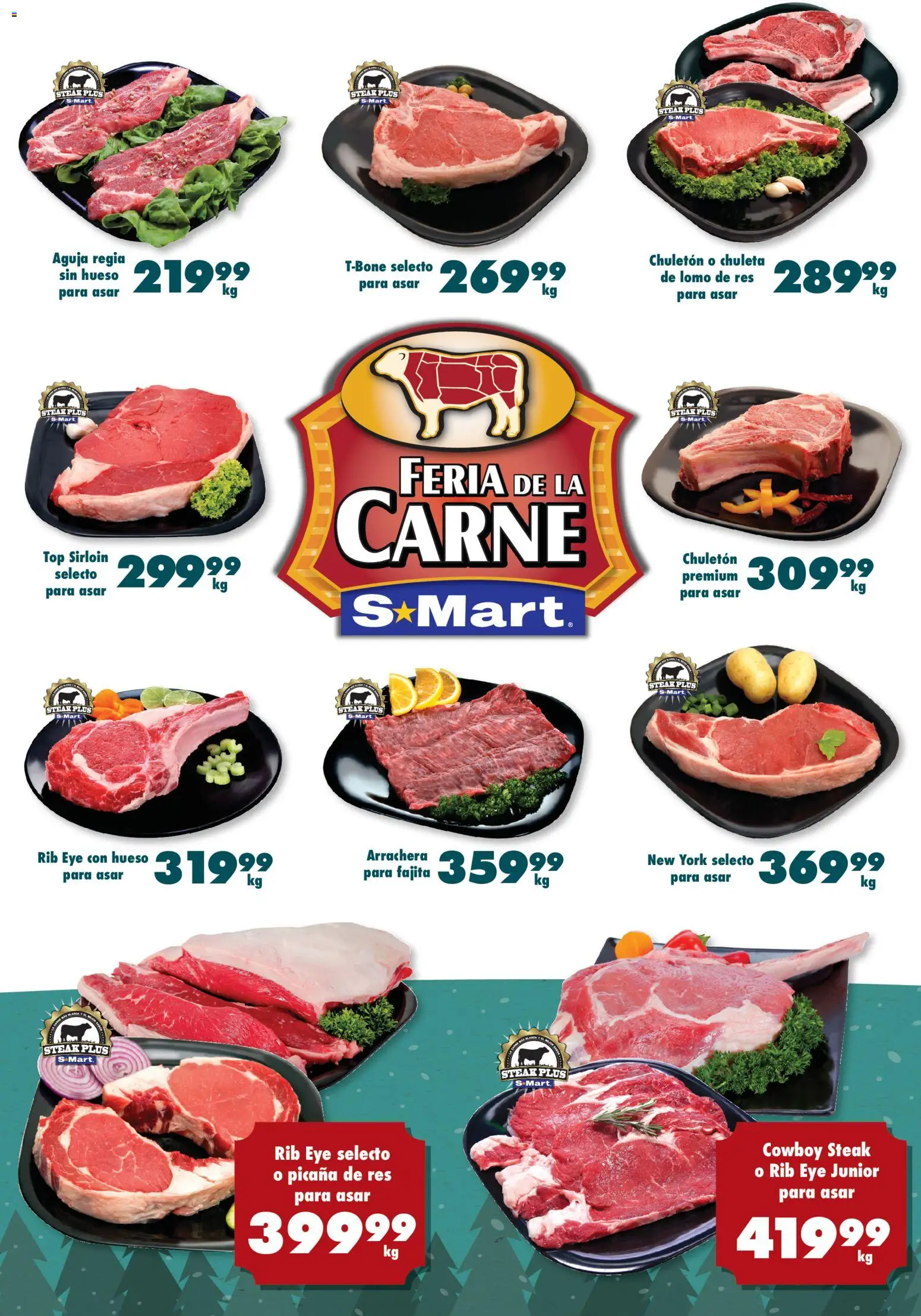 Nuevas ofertas de S-Mart válidas en toda la República Mexicana desde el 07.11.2025. ¡Encuentra las mejores ofertas en S-Mart folleto Ofertas de Feria Monterrey! | Página: 4 | Productos: Res, Top