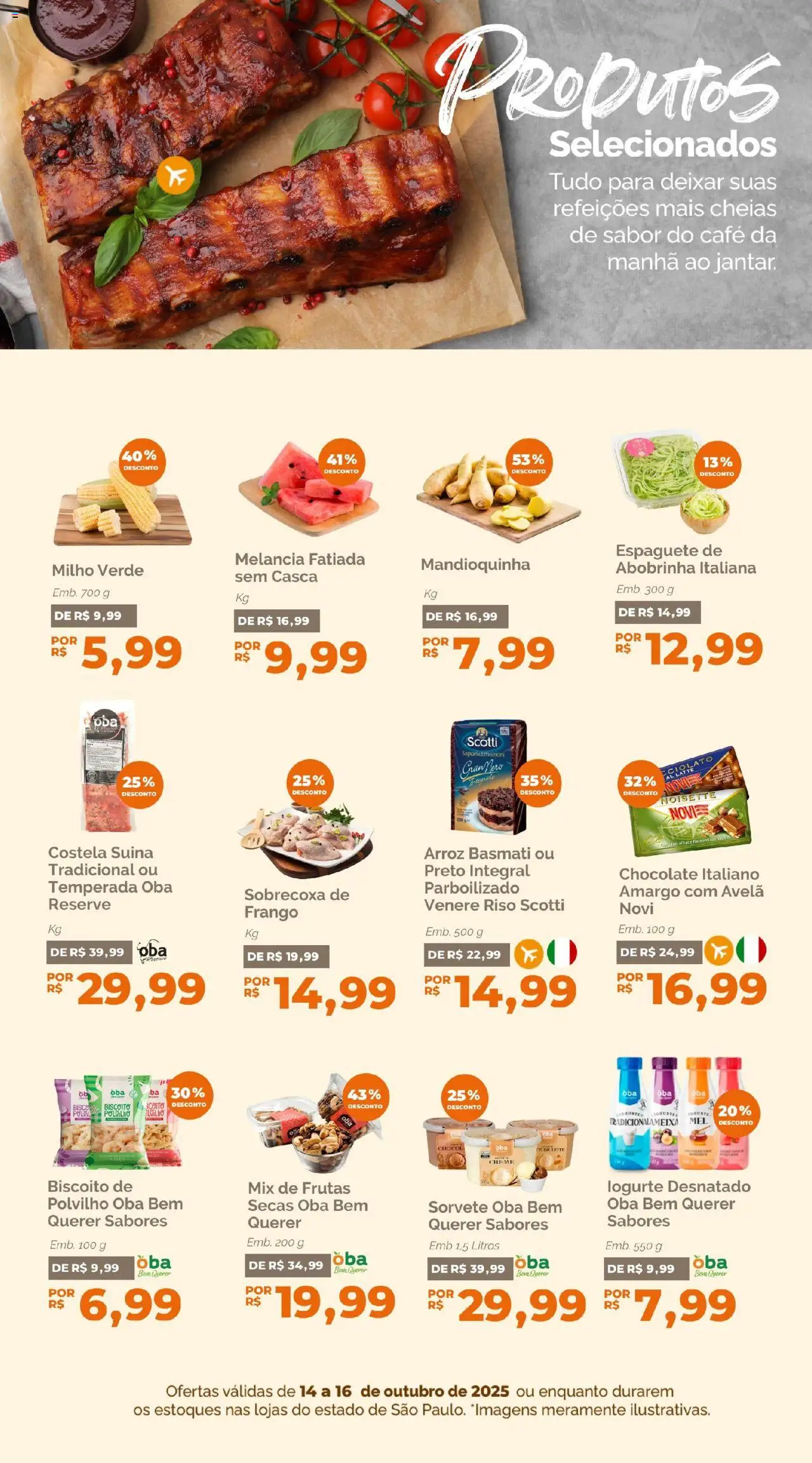 Oba Hortifruti Folheto - válido de 14.10.2025 | Página: 5 | Produtos: Abobrinha, Biscoito, Chocolate, Avelã