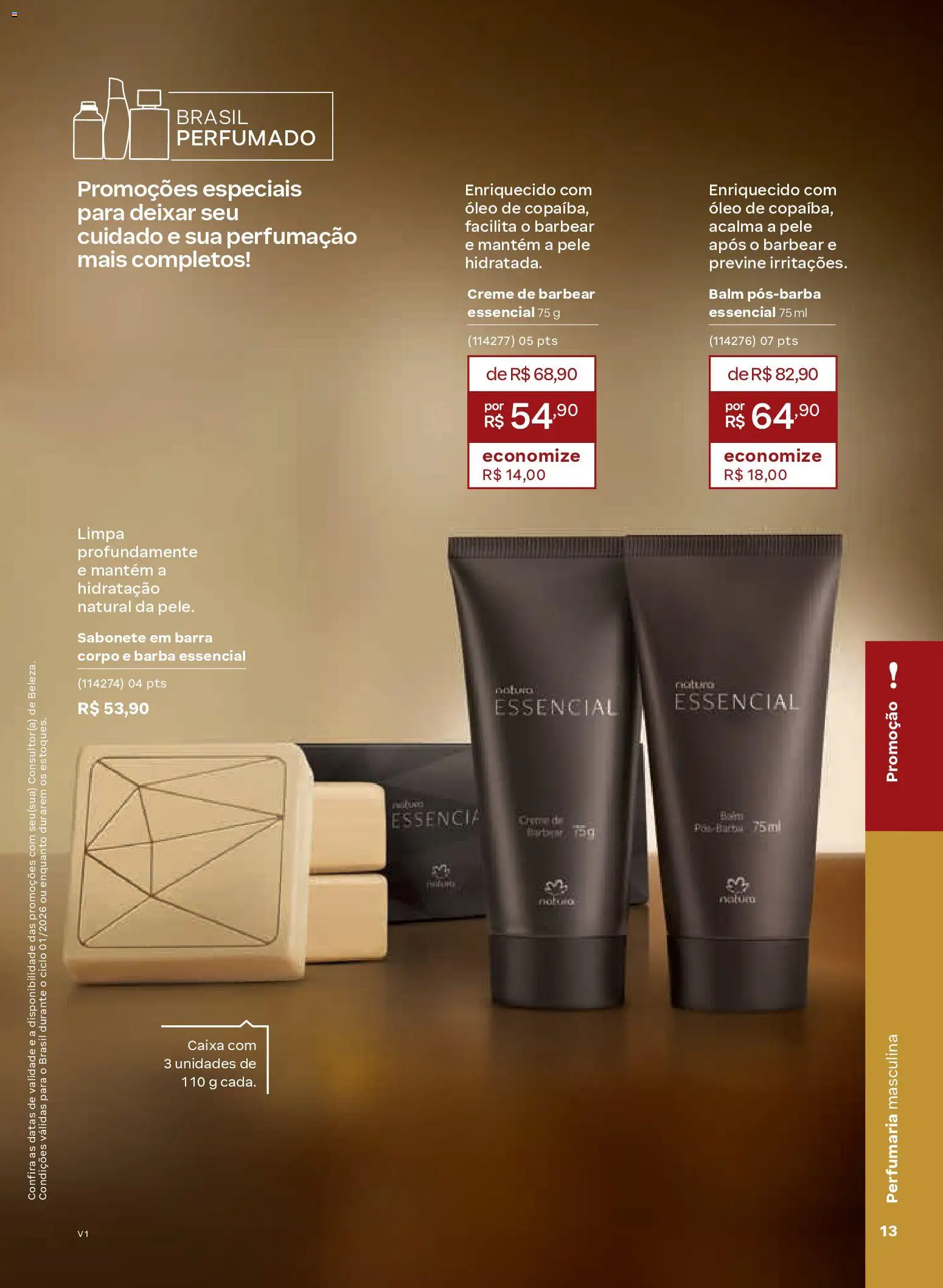 Natura Folheto - válido de 26.12.2025 | Página: 13 | Produtos: Caixa, Óleo, Creme, Creme de barbear