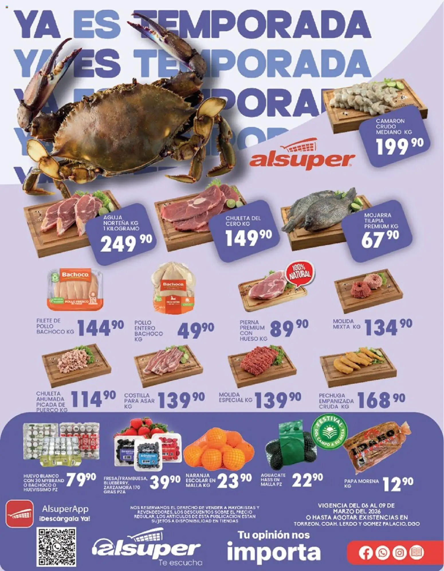 Nuevas ofertas de Alsuper válidas en toda la República Mexicana desde el 06.03.2026. ¡Encuentra las mejores ofertas en Alsuper folleto Laguna! | Página: 1 | Productos: Fresa, Aguacate, Té, Malla