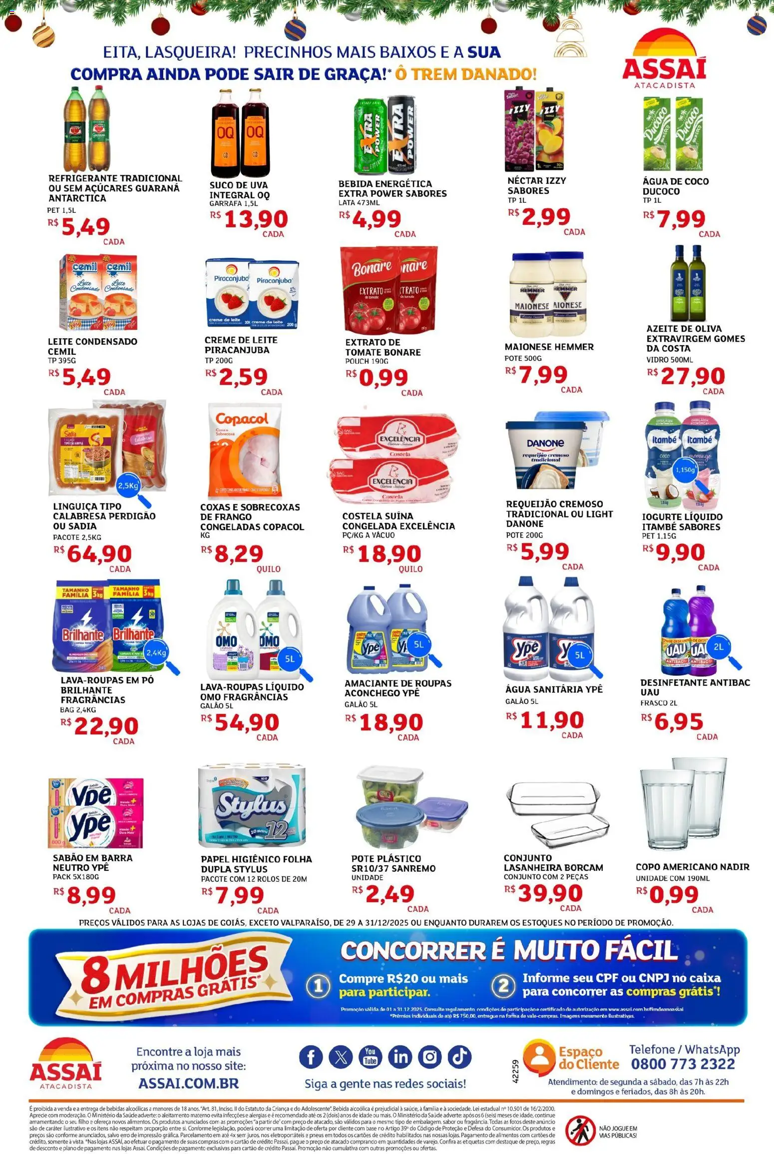 Assaí Atacadista Folheto - válido de 29.12.2025 | Página: 2 | Produtos: Coco, Caixa, Pneus, Telefone