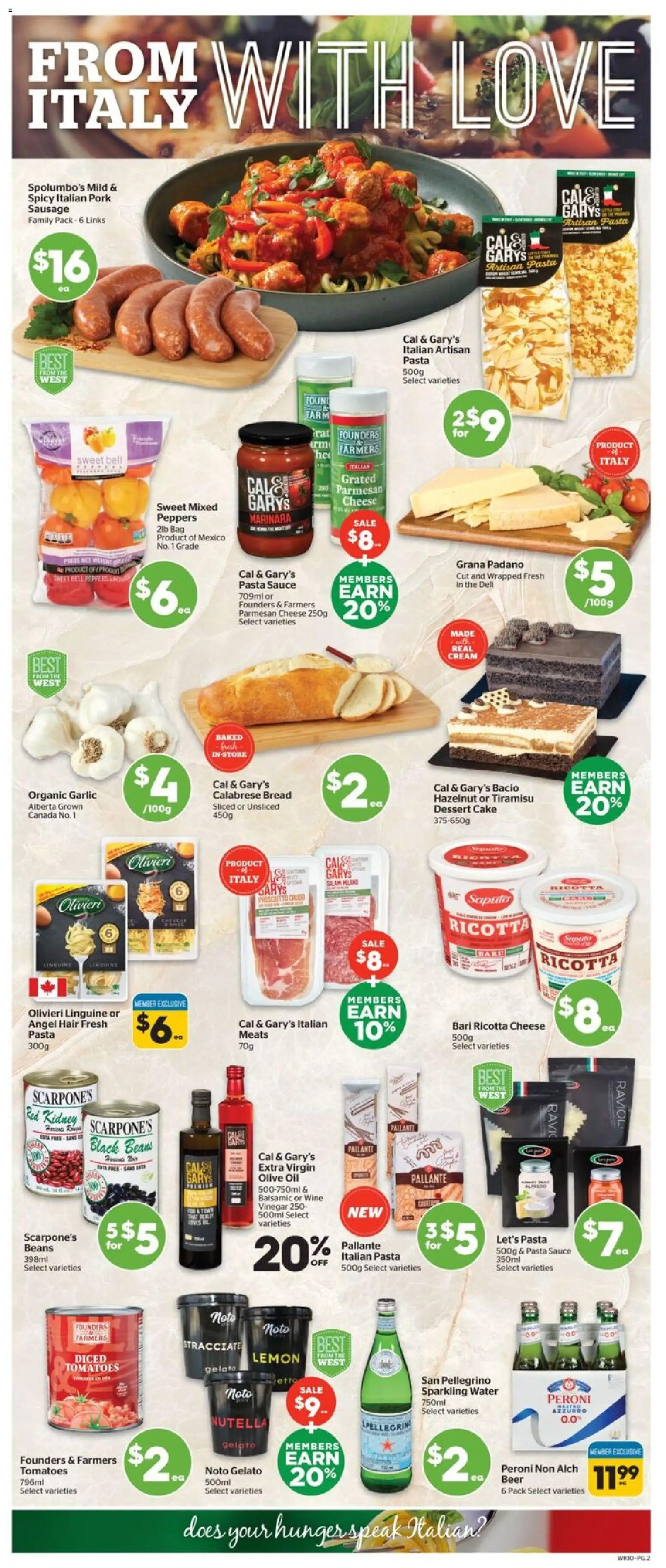 Calgary Co-op flyer valid from 08.01.2026 | Page: 2 | Products: Cream, Cheese, Wine, Tomatoes