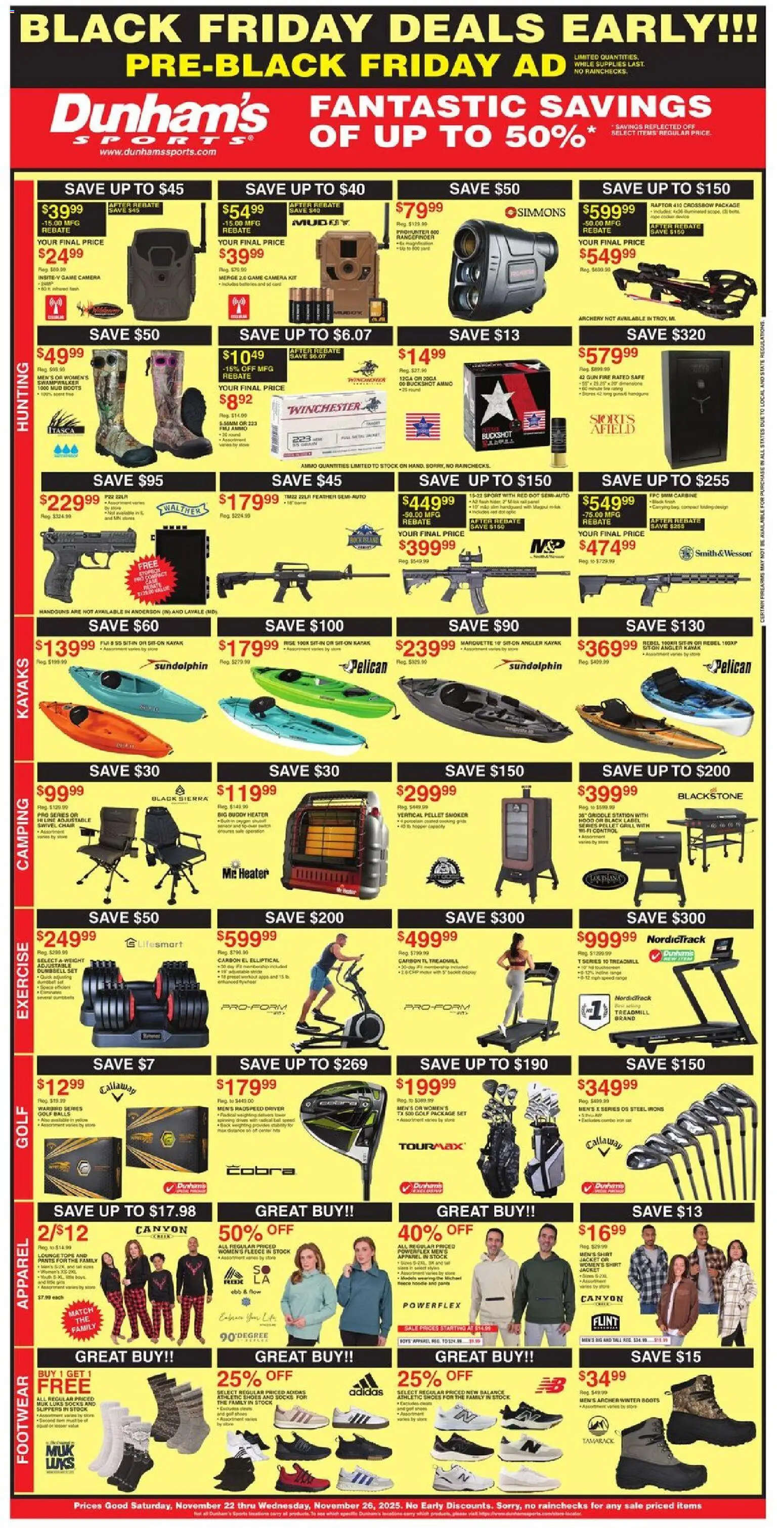 Dunham's Sports Black Friday - valid from 22.11.2025 | Page: 4 | Products: Griddle, Bag, Gun, Grill