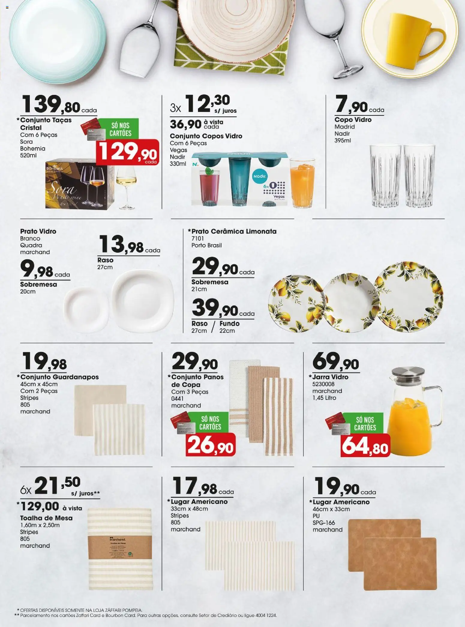 Zaffari Folheto - válido de 08.01.2026 | Página: 5 | Produtos: Taças, Mesa, Toalha de mesa, Jarra