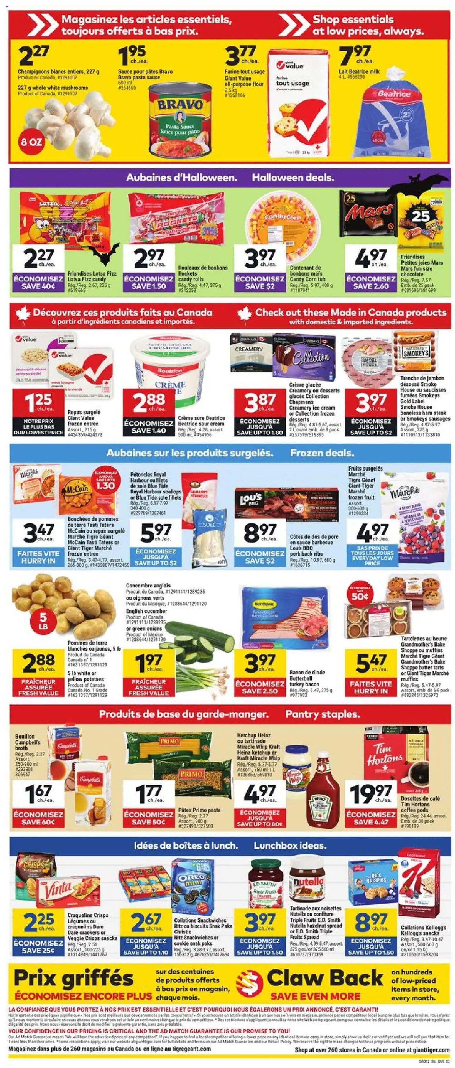 Giant Tiger flyer valid from 22.10.2025 | Page: 2 | Products: Rice, Sour cream, Pasta, Cream