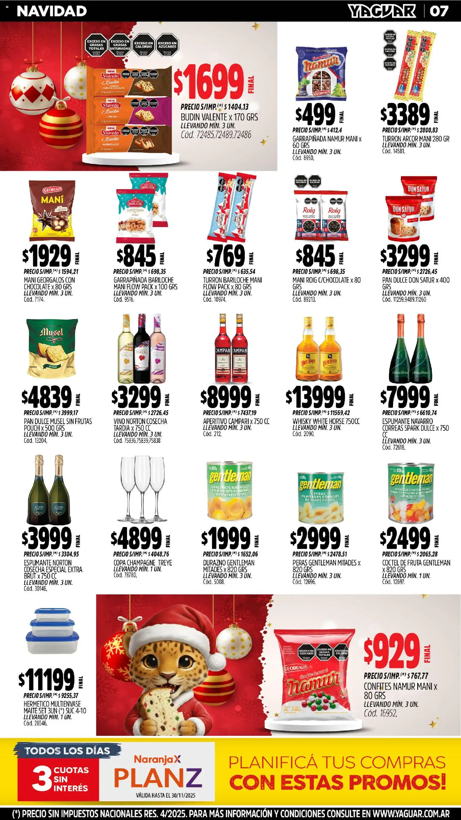 Yaguar - Salta │ válido desde el 17.11.2025 | Página: 7 | Productos: Whisky, Durazno, Chocolate, Vino