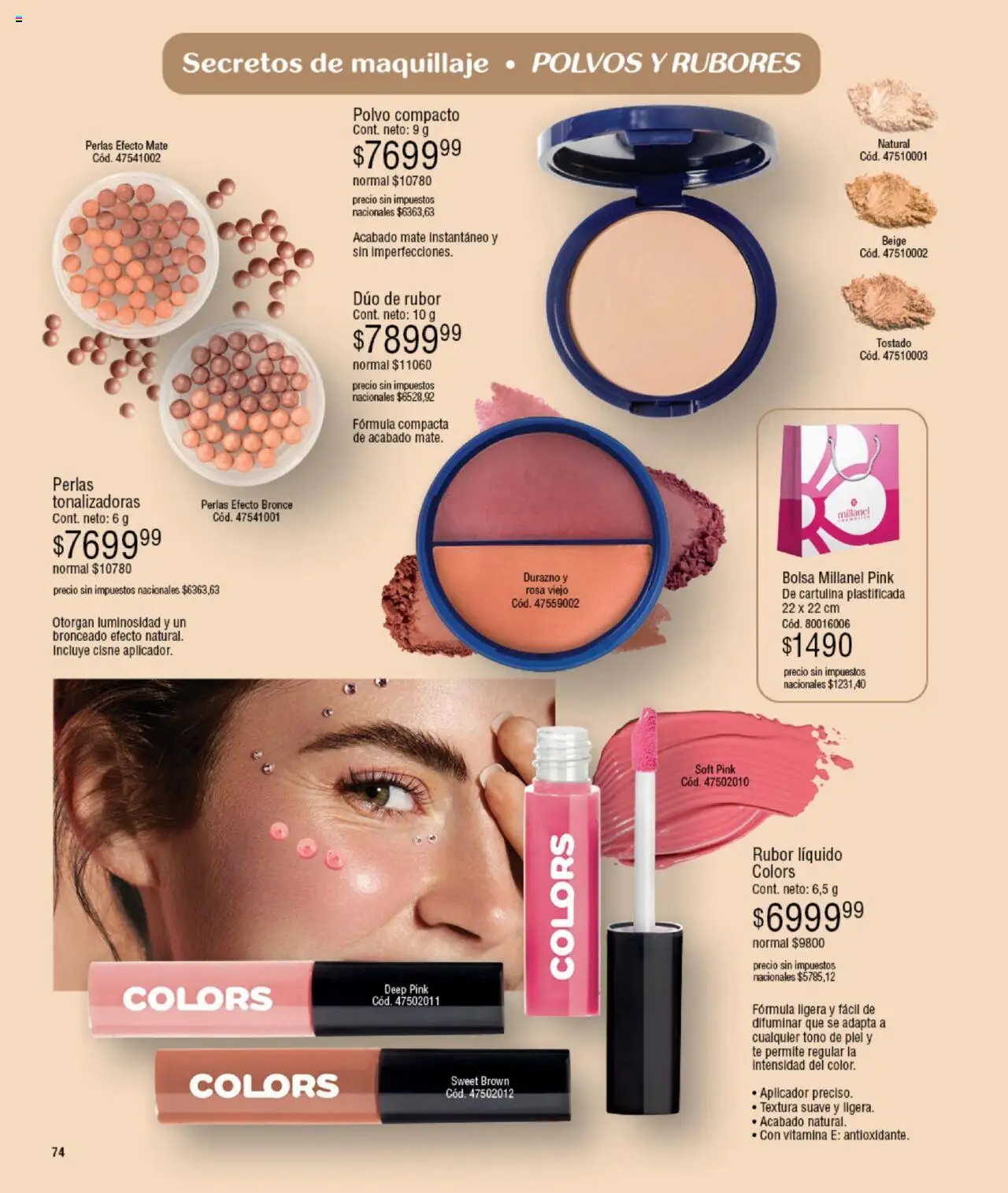 Millanel catálogo │ válido desde el 15.09.2025 | Página: 74 | Productos: Bolsa, Maquillaje, Rubor, Té