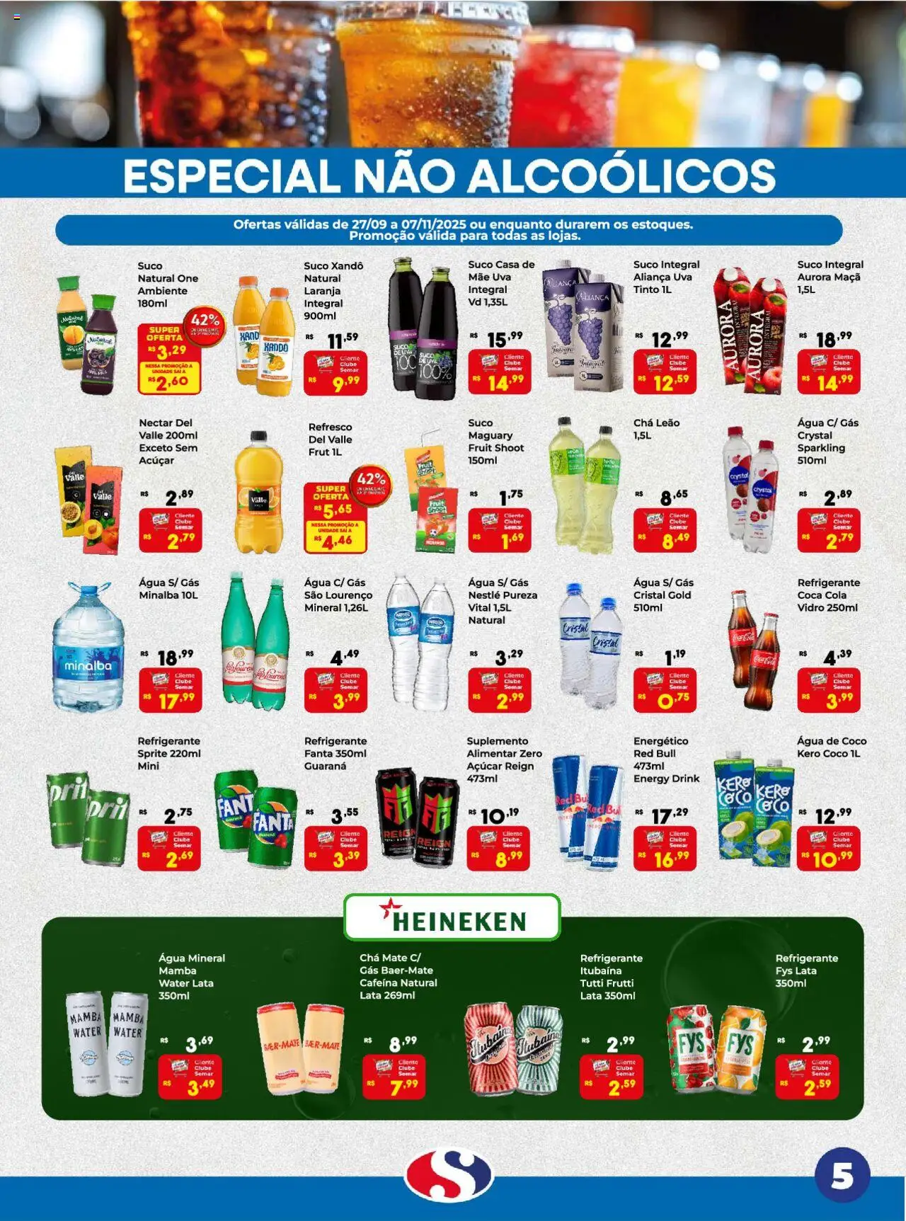 Semar Supermercado Folheto - válido de 27.09.2025 | Página: 5 | Produtos: Guaraná, Fanta, Minalba, Heineken