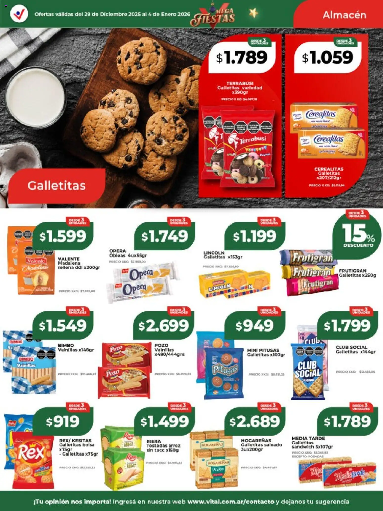 Vital - Ofertas │ válido desde el 29.12.2025 | Página: 15 | Productos: Bolsa, Galletitas, Arroz