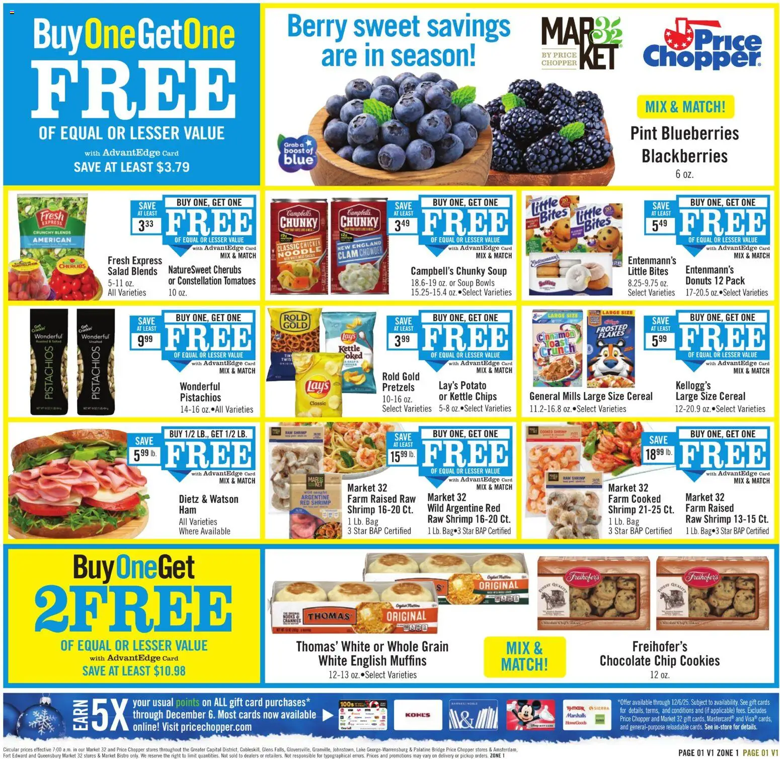Price Chopper Weekly Ad - valid from 29.11.2025 | Page: 1 | Products: Chocolate, Cookies, Salad, Kettle
