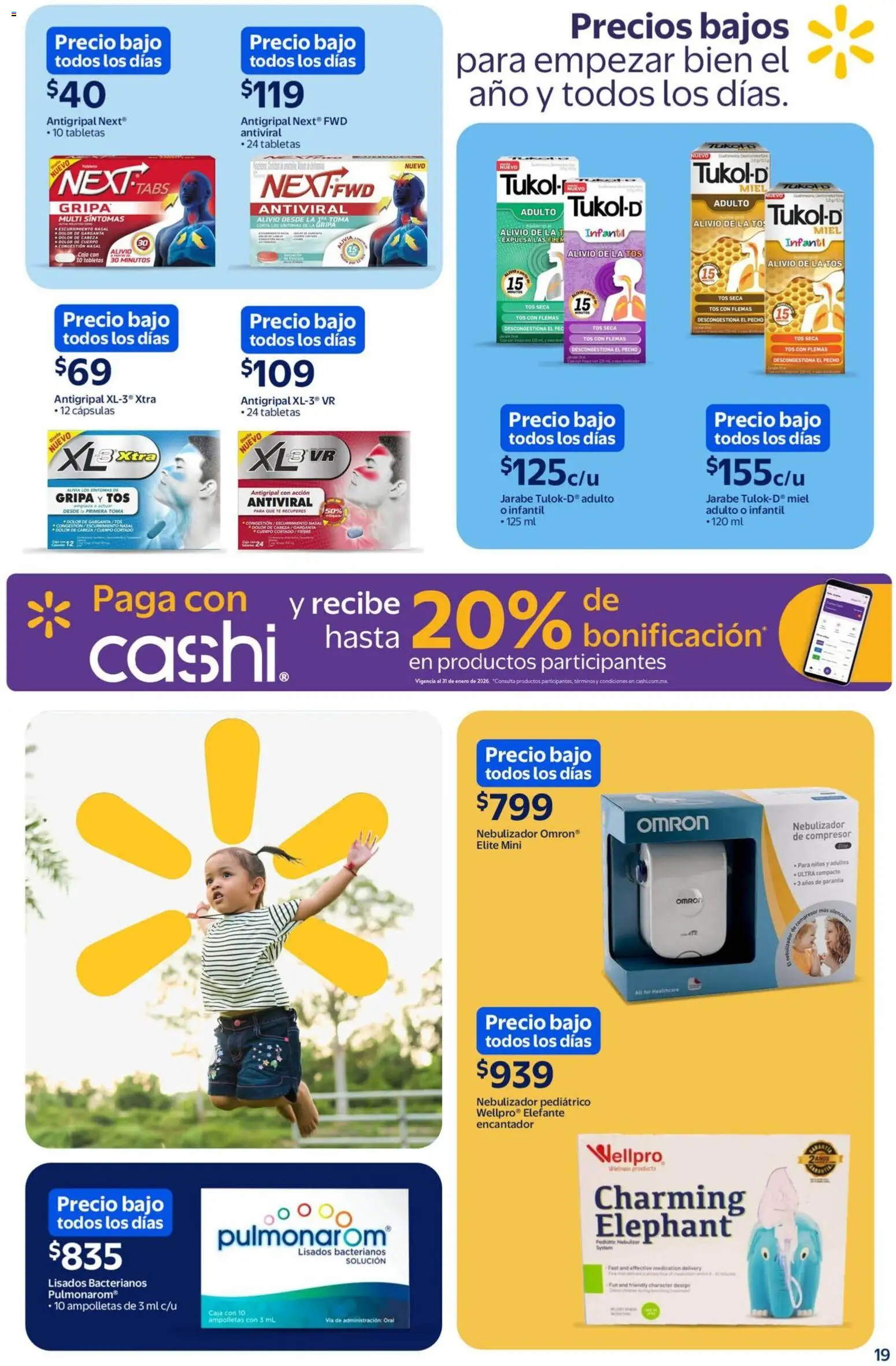 Nuevas ofertas de Walmart válidas en toda la República Mexicana desde el 01.01.2026. ¡Encuentra las mejores ofertas en Walmart folleto! | Página: 19 | Productos: Huevo, Antigripal, Nebulizador, Caja