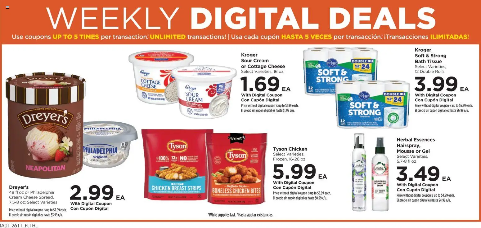 Food 4 Less Weekly Ad - valid from 15.04.2026 | Page: 2 | Products: Cheese, Sour cream, Cream, Cottage cheese