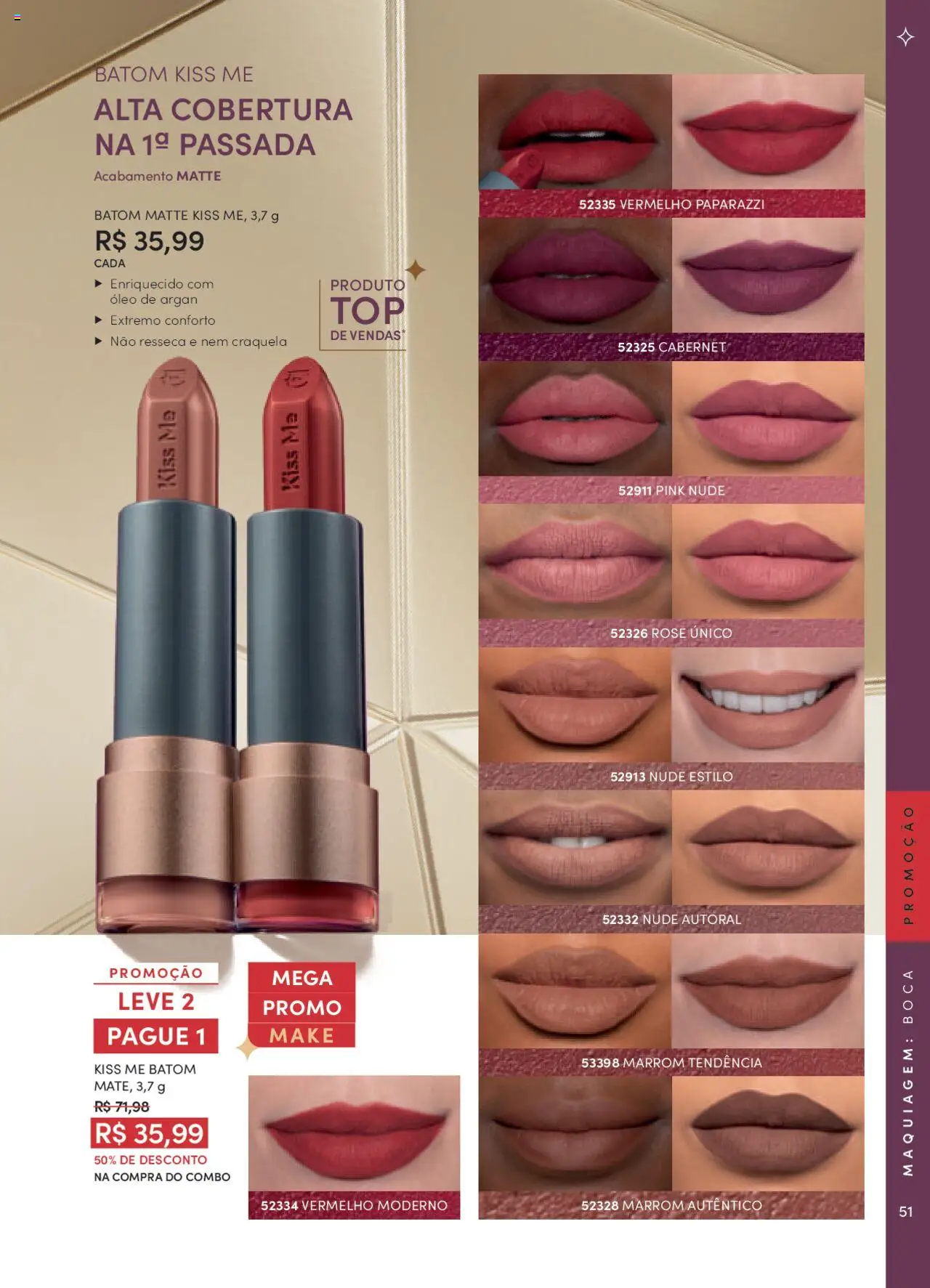 Eudora Folheto - válido de 08.09.2025 | Página: 51 | Produtos: Maquiagem, Batom, Óleo