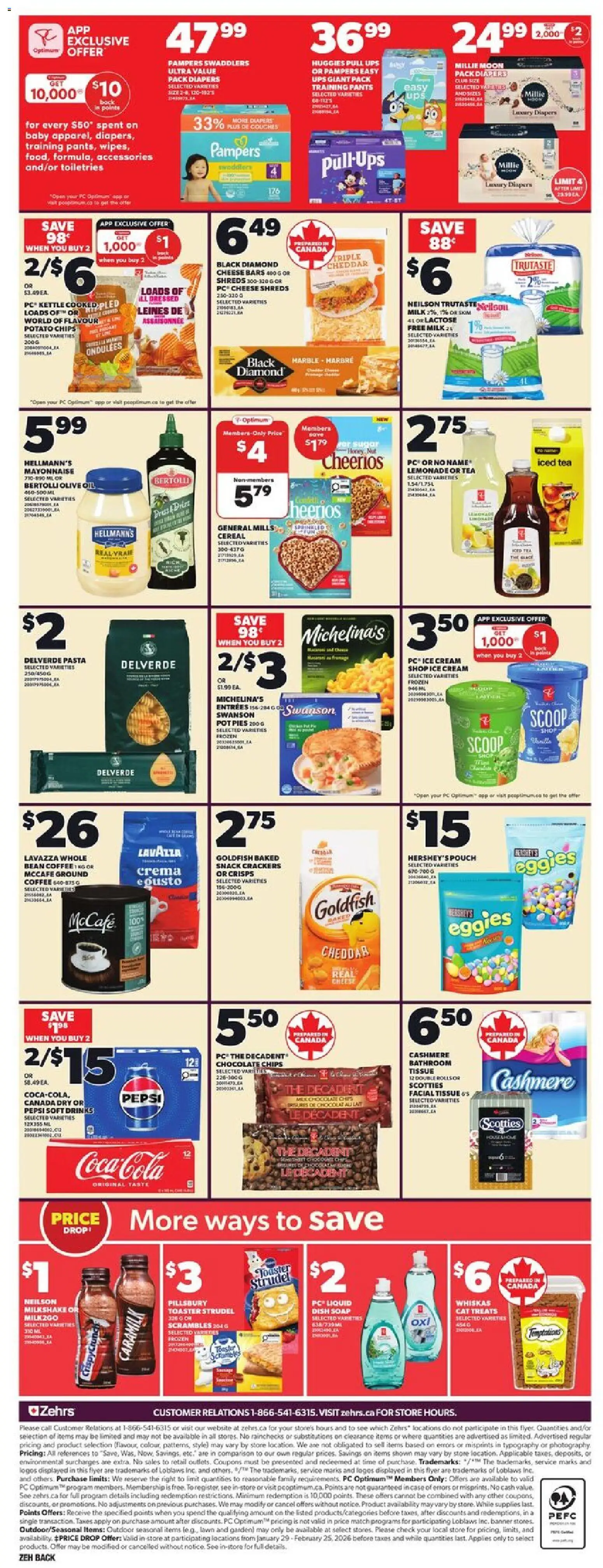 Zehrs flyer valid from 19.02.2026 | Page: 4 | Products: Chips, Ice cream, Case, Oil
