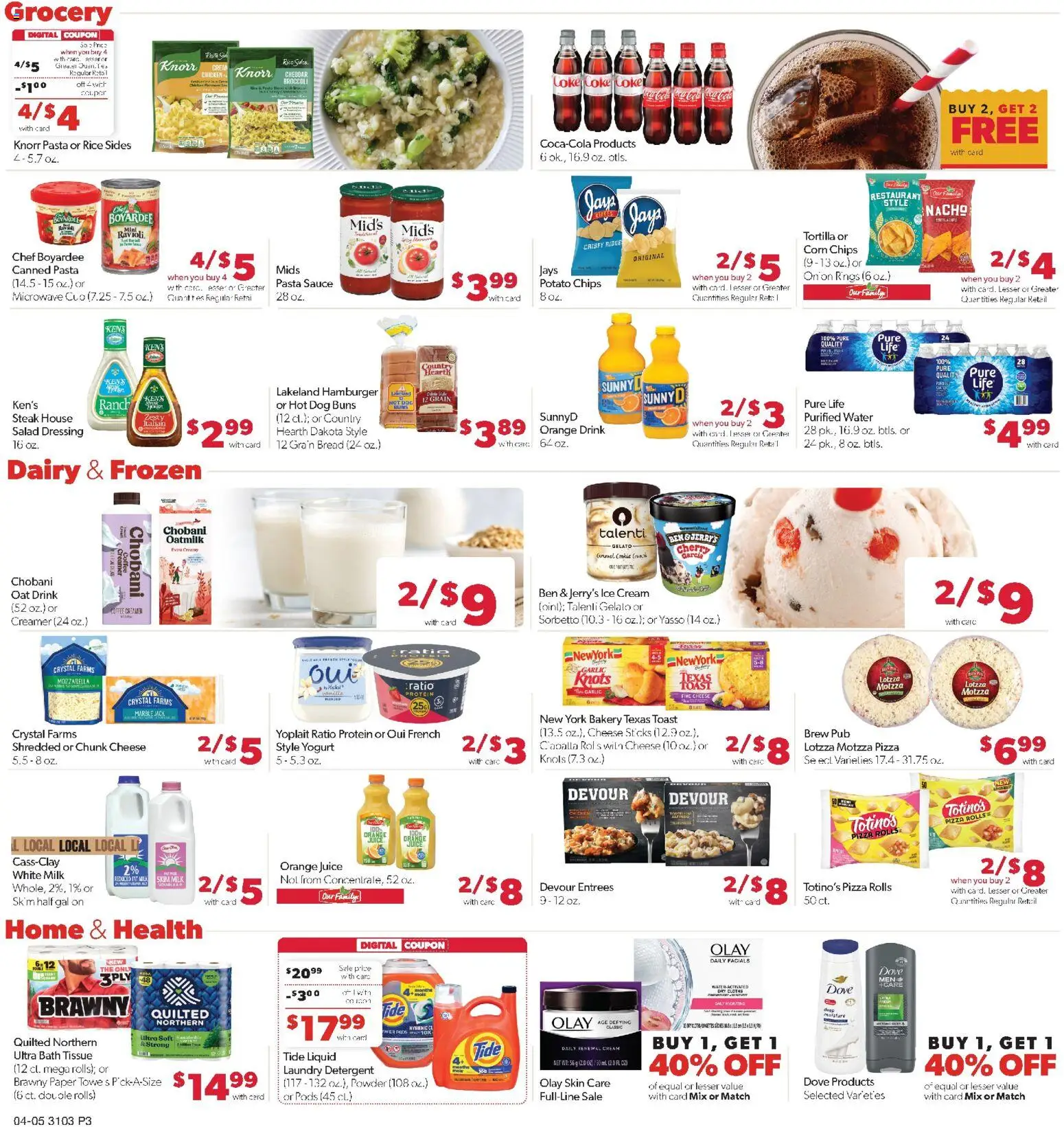Family Fare Weekly Ad - ND - valid from 05.04.2026 | Page: 3 | Products: Bread, Detergent, Chips, Sauce