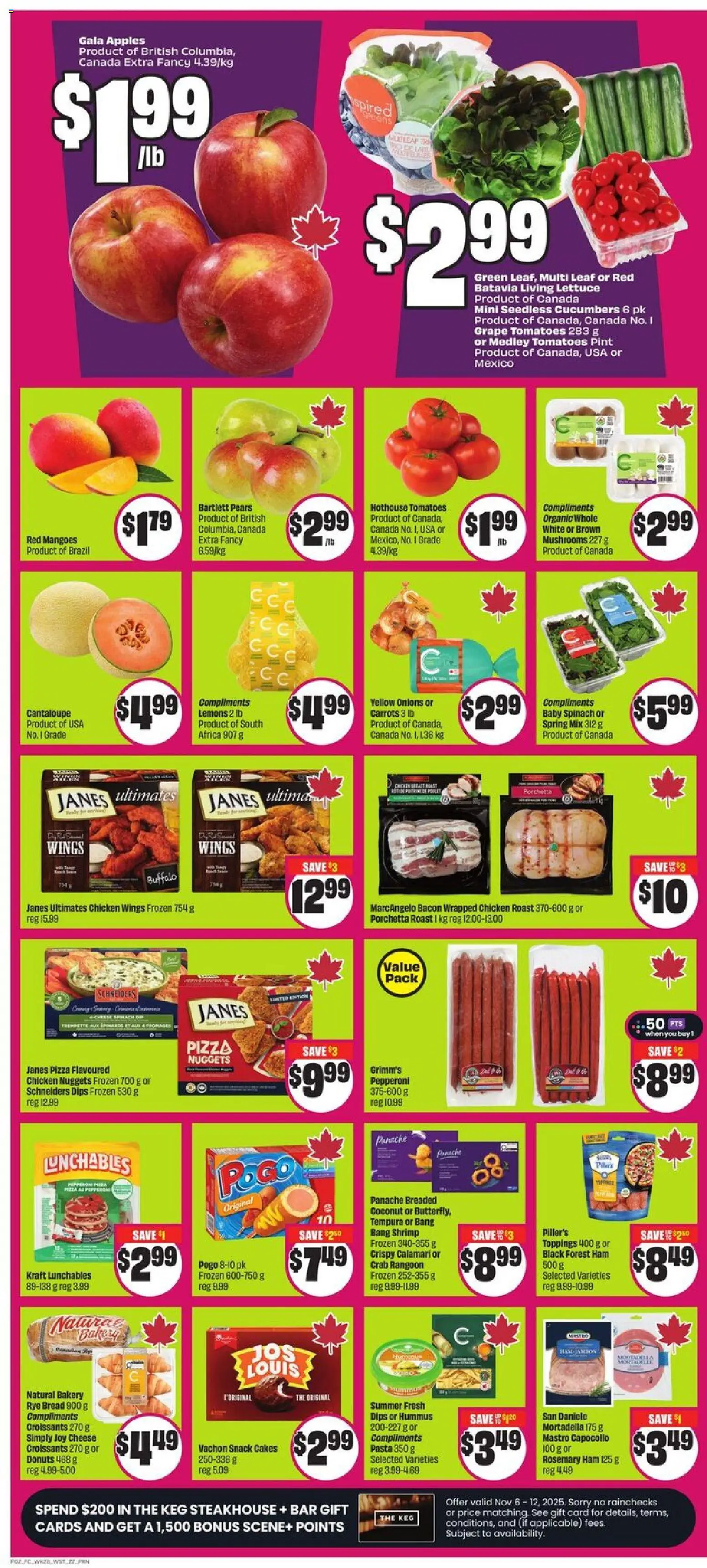 FreshCo flyer valid from 06.11.2025 | Page: 3 | Products: Cheese, Pizza, Apples, Tomatoes