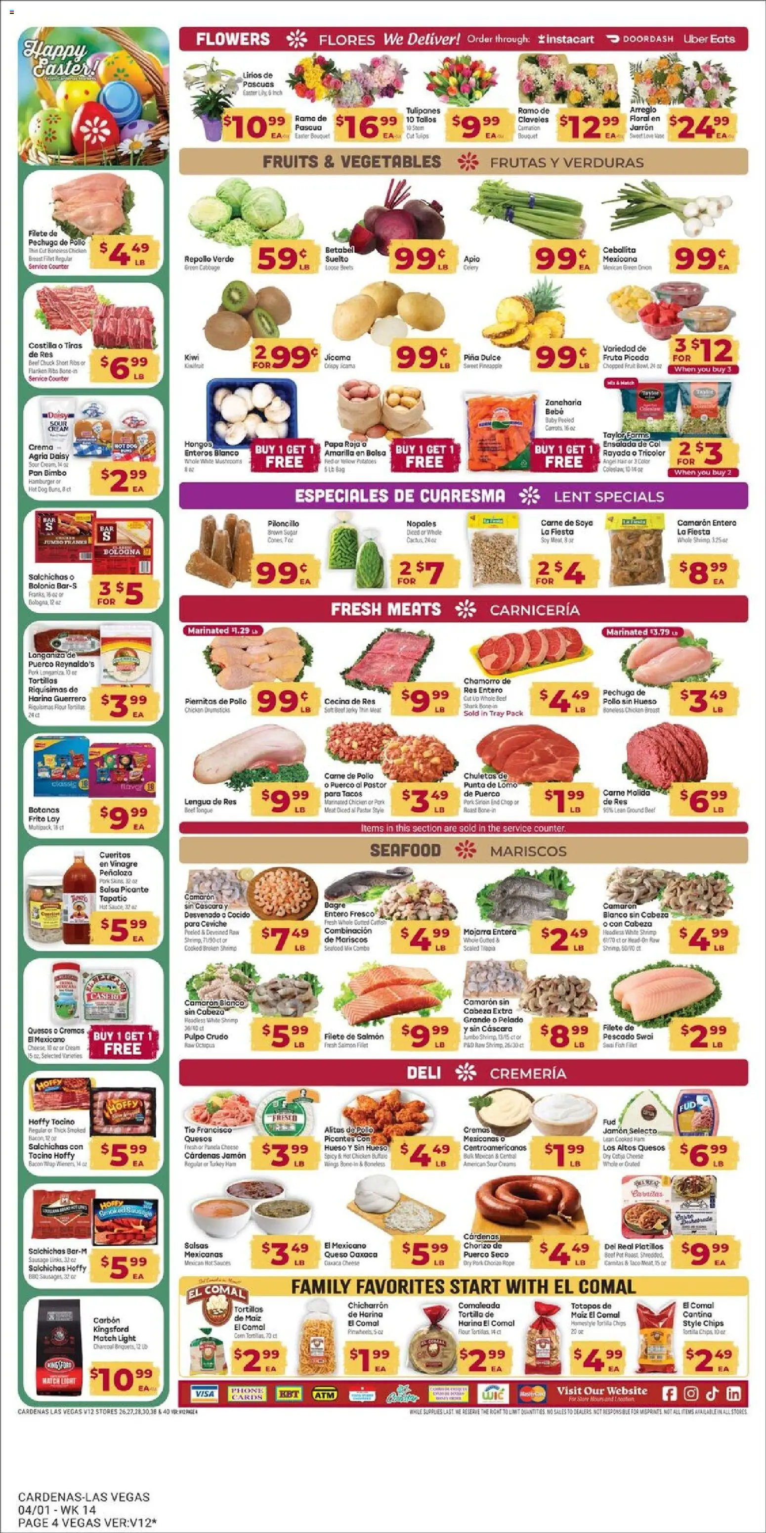 Cardenas Weekly Ad - NV - valid from 01.04.2026 | Page: 4 | Products: Cheese, Pork, Cream, Seafood