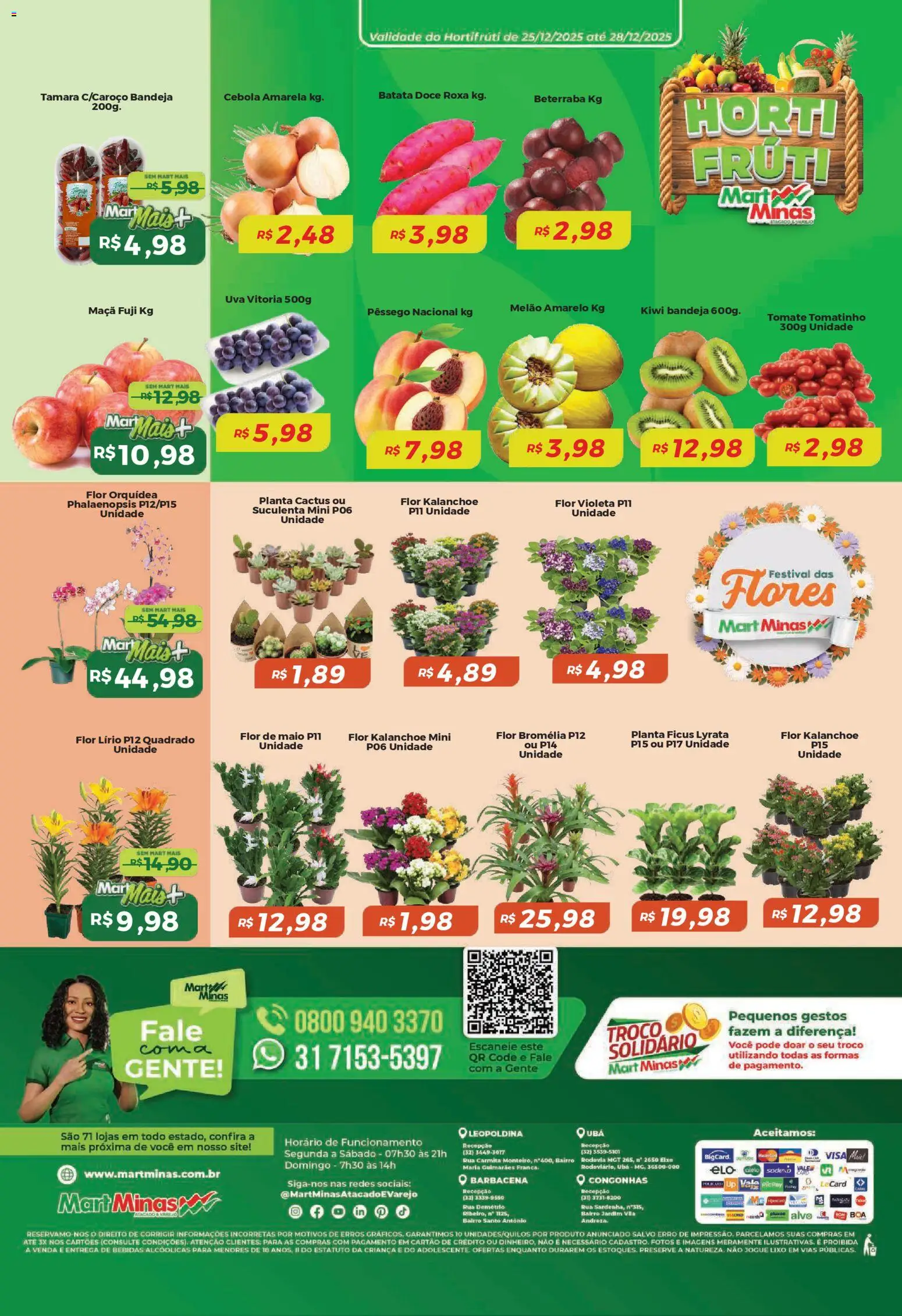 Mart Minas Folheto - válido de 25.12.2025 | Página: 8 | Produtos: Melão, Beterraba, Kiwi, Batata