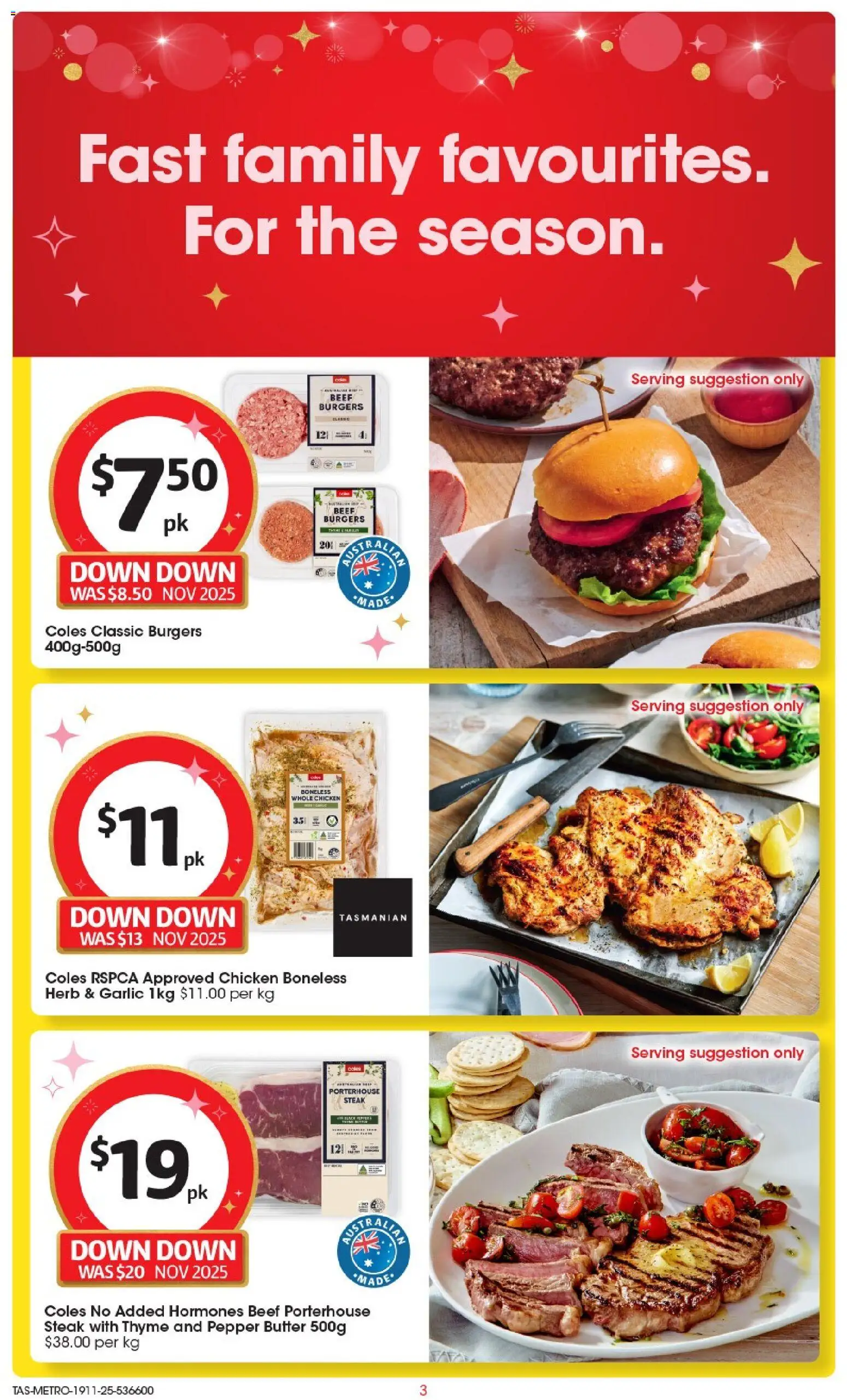 Coles catalogue - valid from 19.11.2025 | Page: 4 | Products: Butter, Chicken, Beef, Pepper