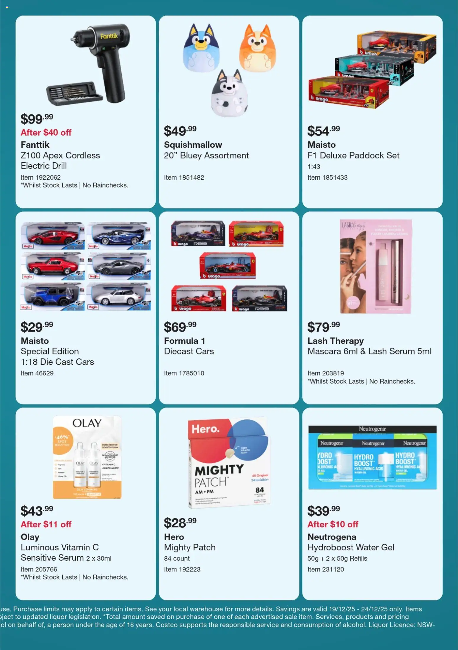 Costco catalogue - valid from 19.12.2025 | Page: 3 | Products: Mascara, Water, Electric drill, Vitamin