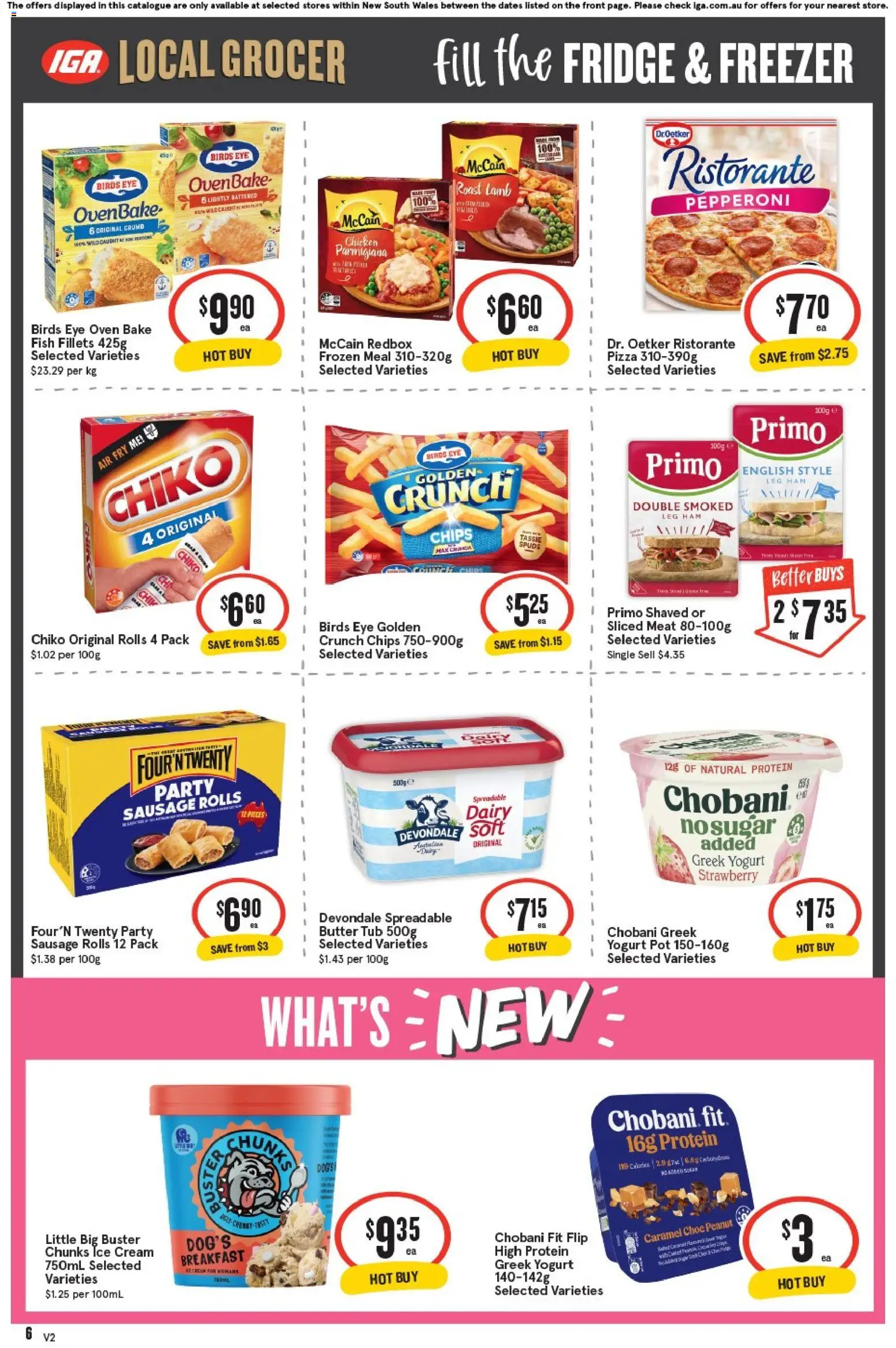 IGA catalogue - valid from 29.10.2025 | Page: 6 | Products: Butter, Fish, Meat, Chips