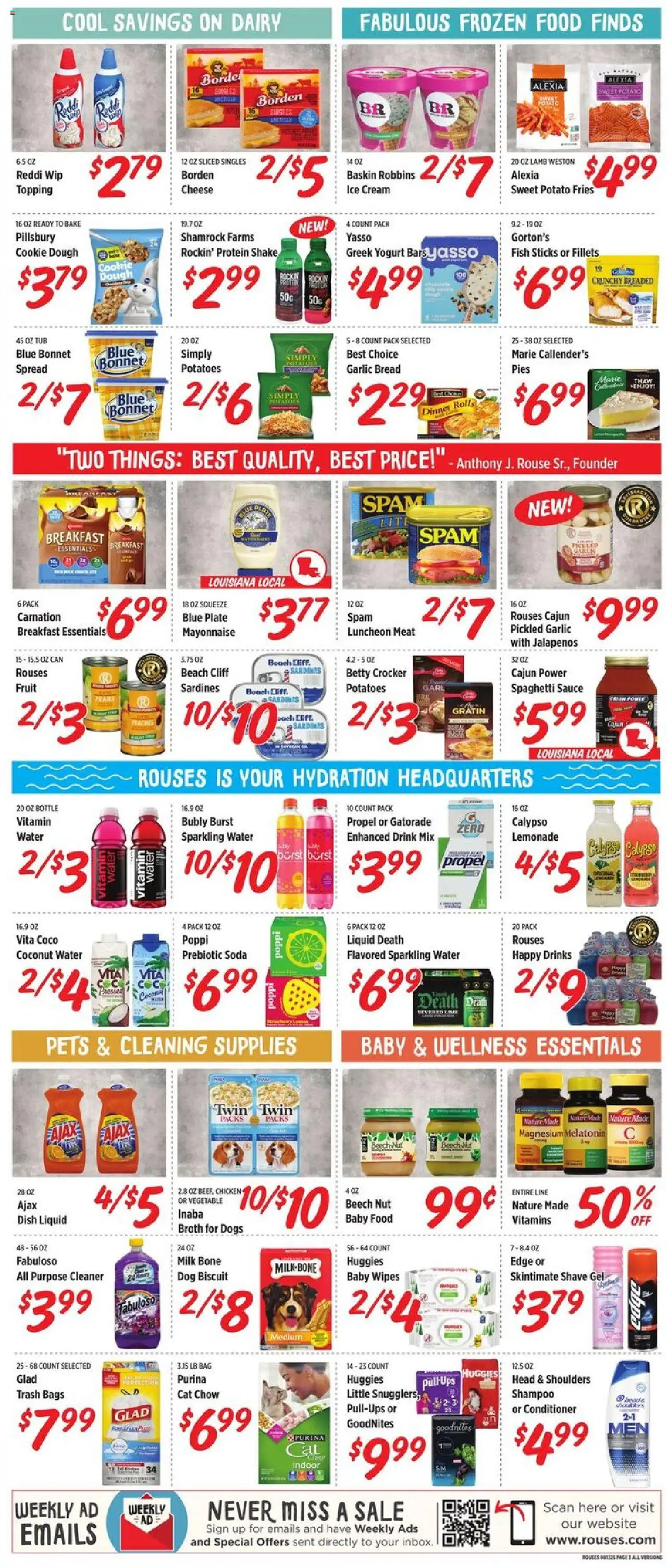 Rouses Weekly Ad - valid from 13.08.2025 | Page: 6 | Products: Shave Gel, Water, Sauce, Lime