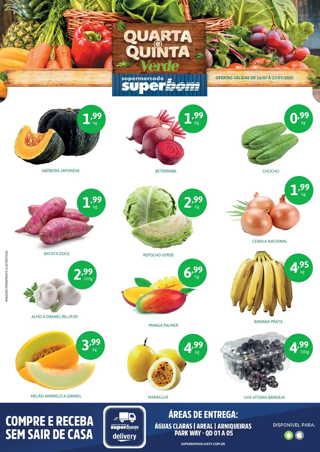 Superbom Folheto - válido de 16.07.2025 | Página: 1 | Produtos: Melão, Chuchu, Bandeja, Batata