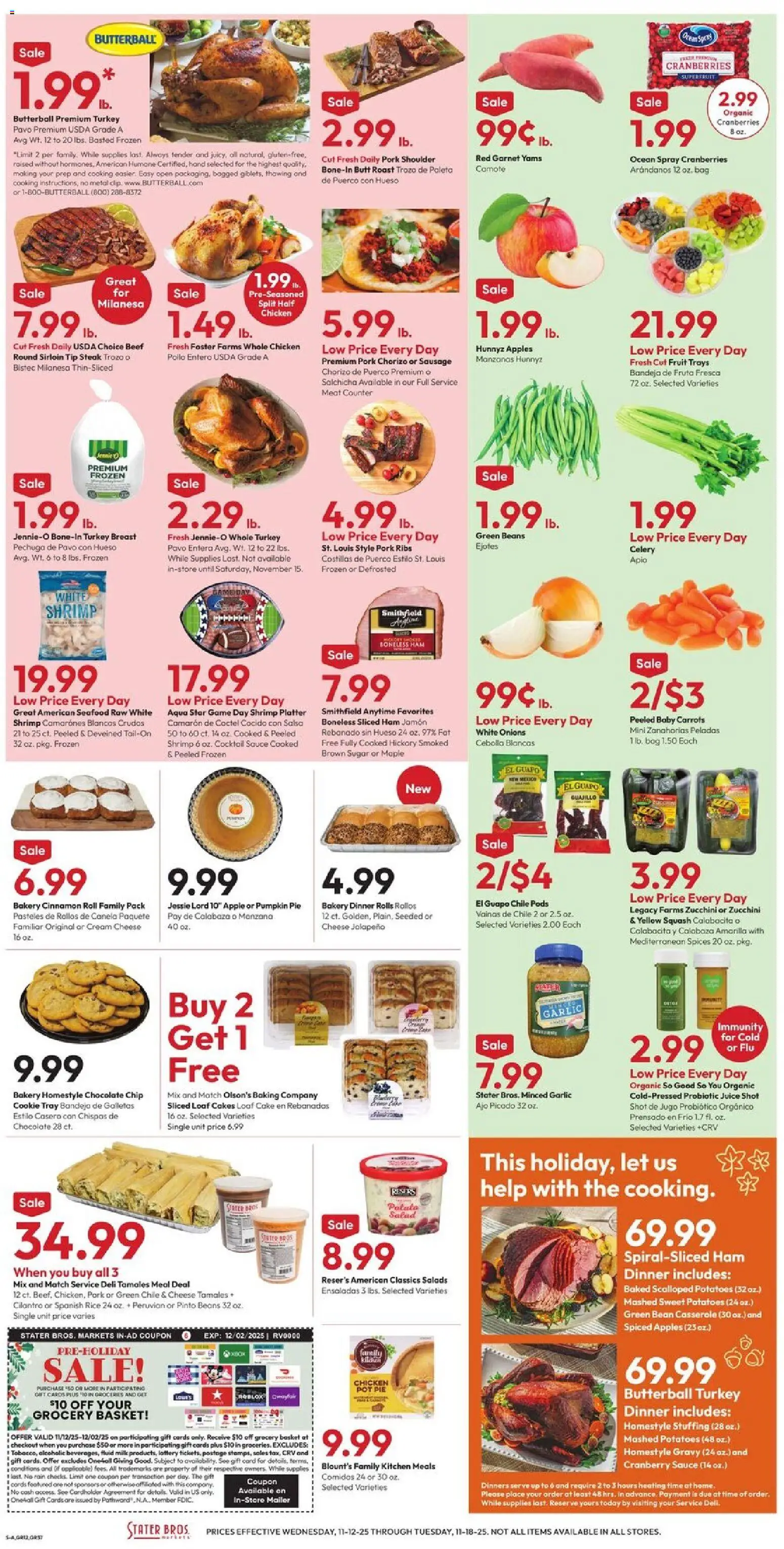 Stater Bros Weekly Ad - valid from 12.11.2025 | Page: 5 | Products: Cheese, Apples, Beef, Game
