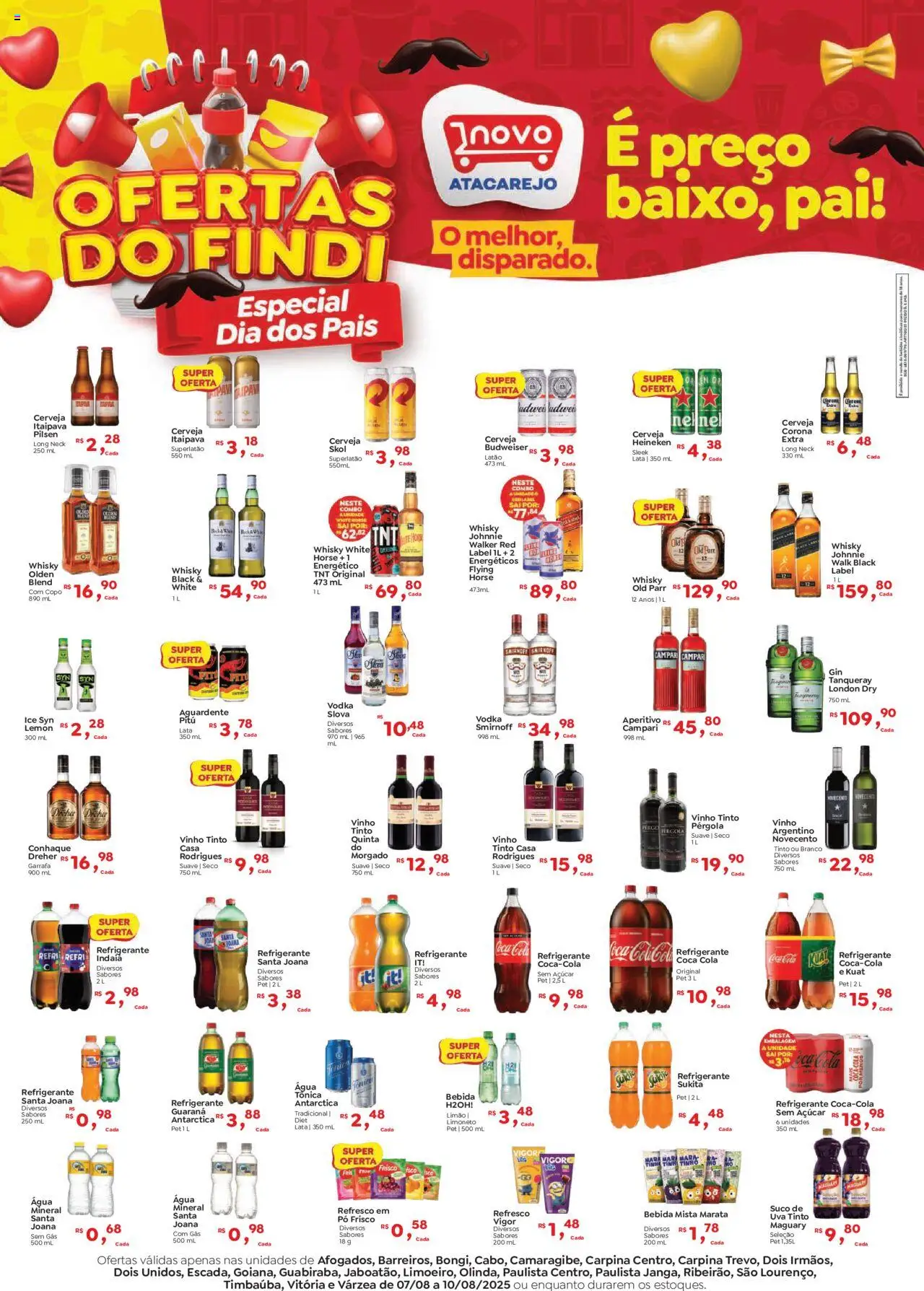 Novo Atacarejo Folheto - válido de 07.08.2025 | Página: 1 | Produtos: Frisco, Energético, Suco, Refrigerante