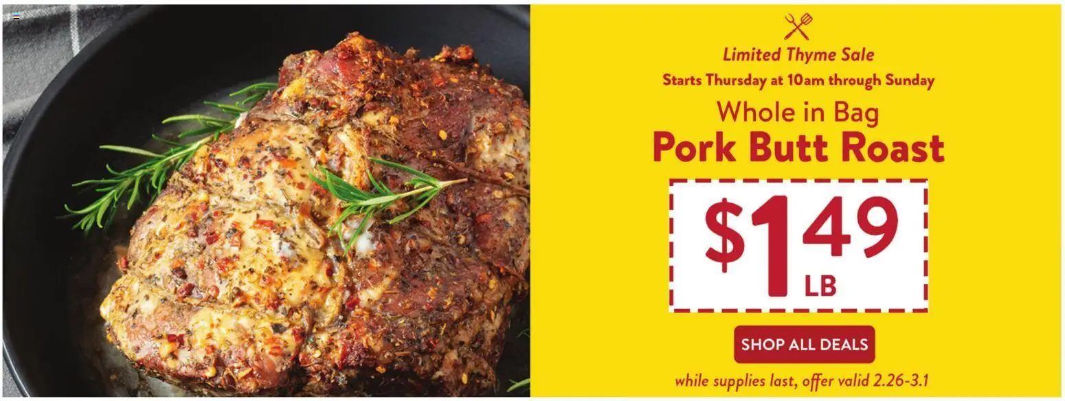 Fresh Thyme Weekly Ad - valid from 25.02.2026 | Page: 1 | Products: Pork, Bag